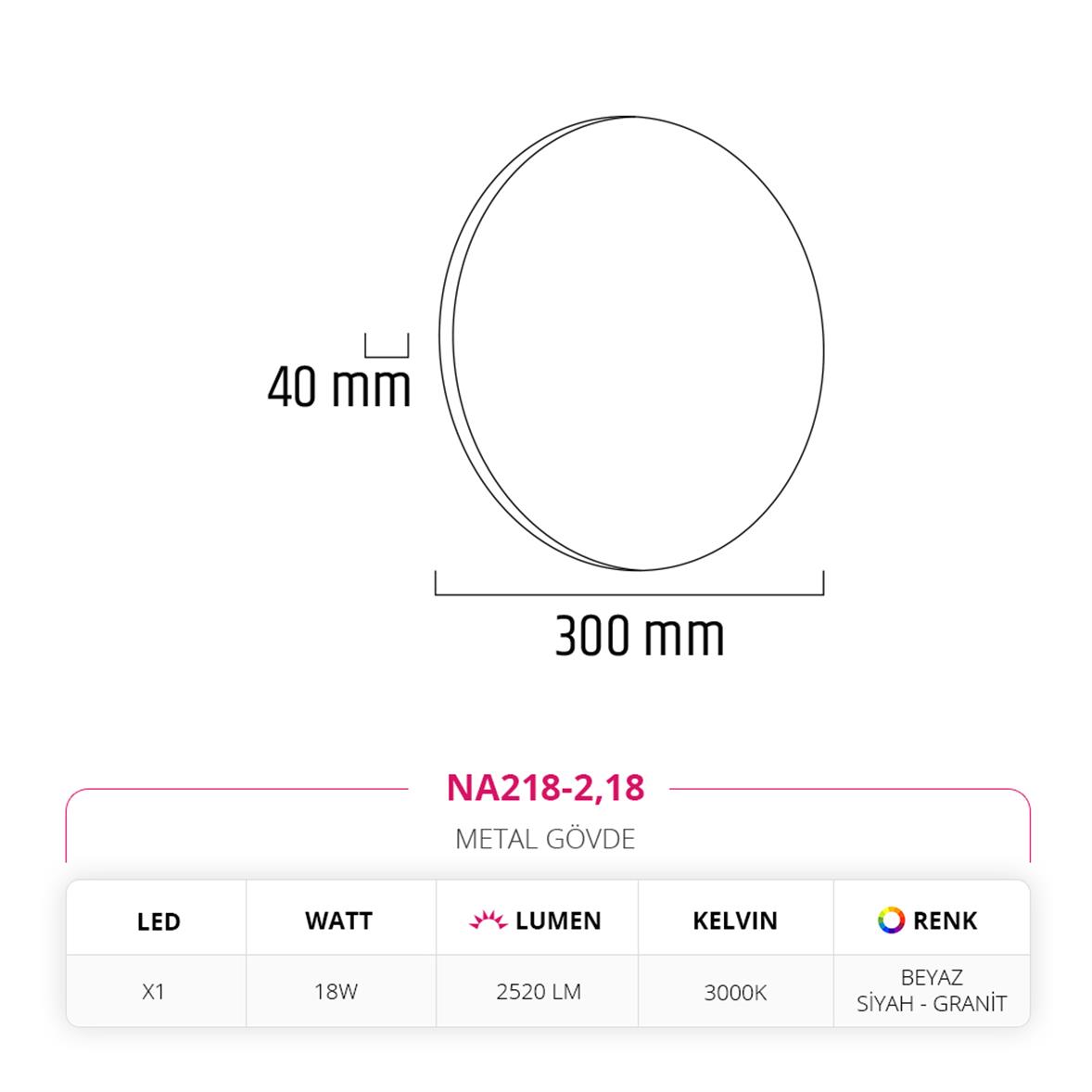 Nevo İç Mekan Aplik Siyah Beyaz Granit NA218-2