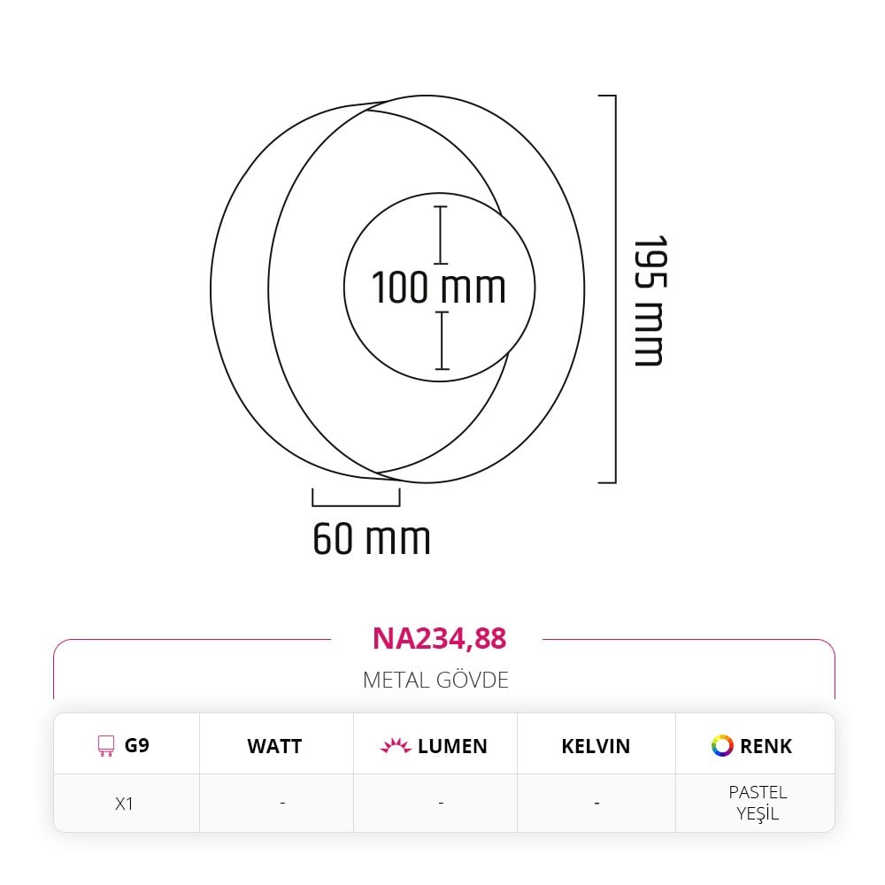 Nevo İç Mekan Aplik Yeşil NA234
