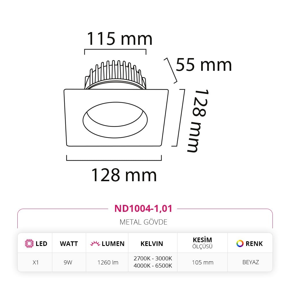 Nevo Sıva Altı Led Spot Beyaz ND1004-1
