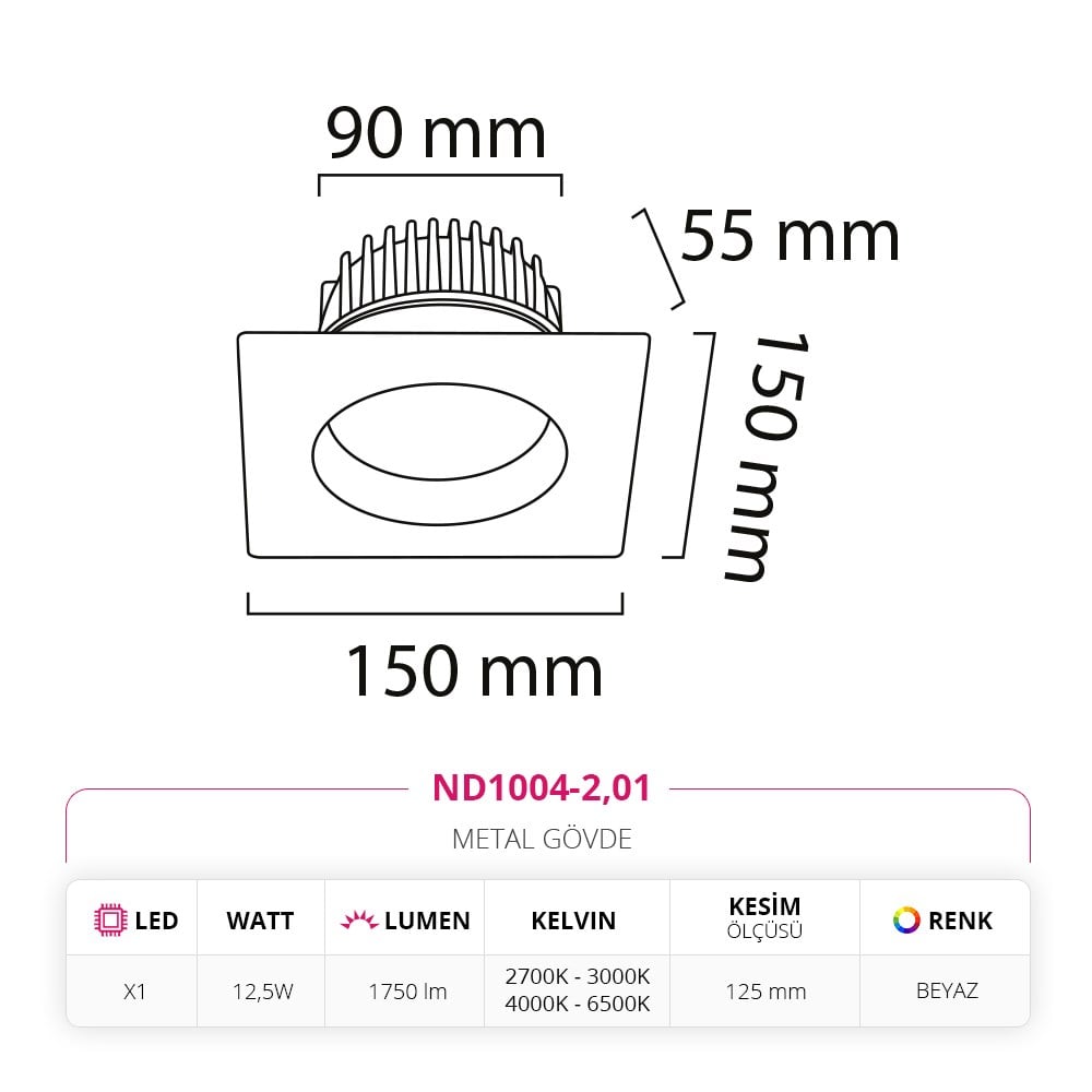 Nevo Sıva Altı Led Spot Beyaz ND1004-2