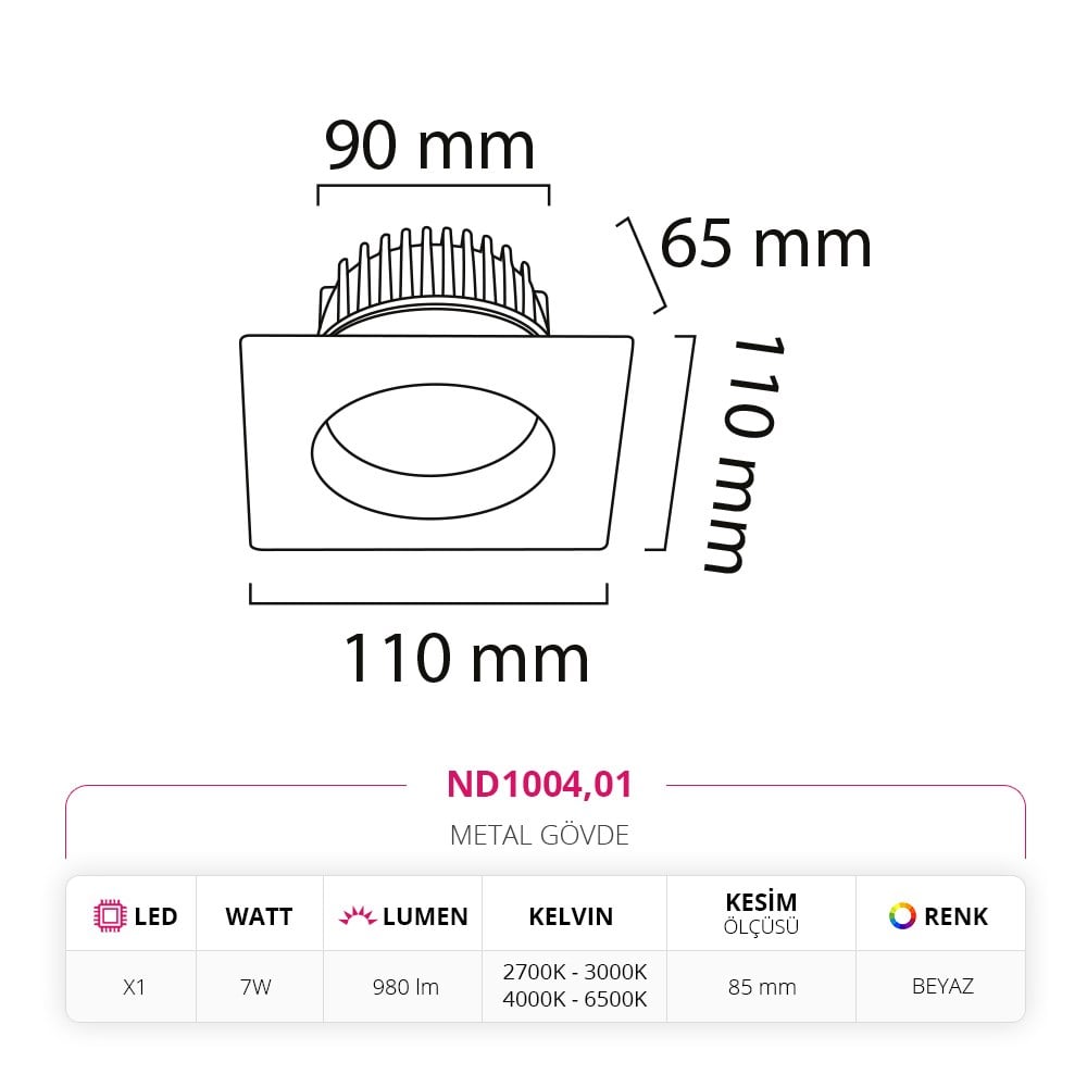 Nevo Sıva Altı Led Spot Beyaz ND1004