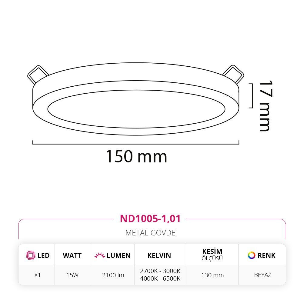Nevo Sıva Altı Led Spot Beyaz ND1005-1