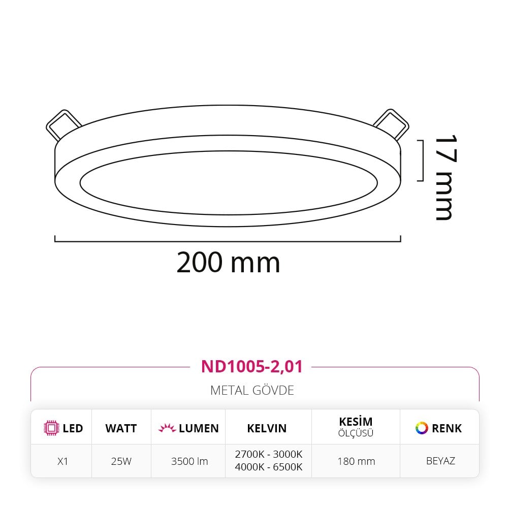 Nevo Sıva Altı Led Spot Beyaz ND1005-2