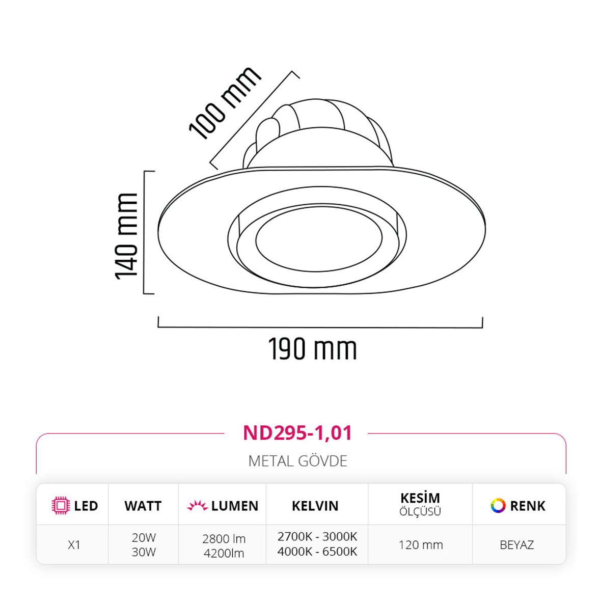 Nevo Sıva Altı Led Spot Beyaz ND295-1