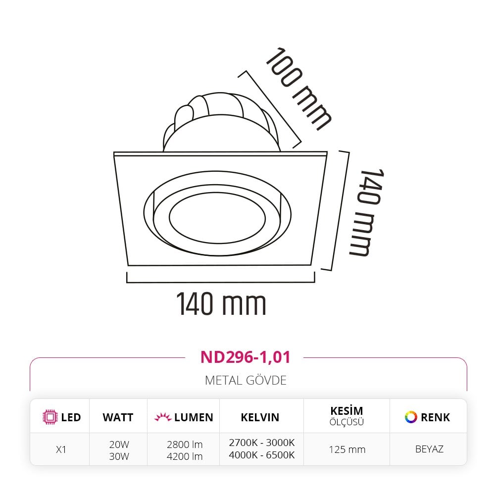Nevo Sıva Altı Led Spot Beyaz ND296-1