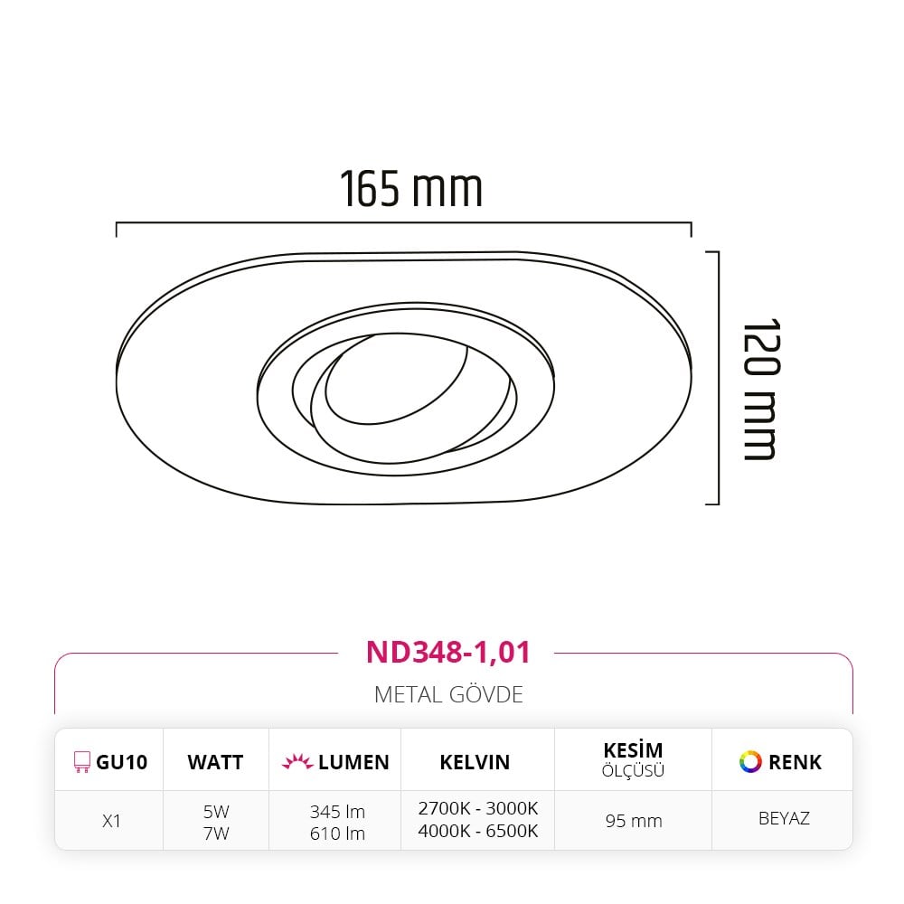 Nevo Sıva Altı Led Spot Beyaz ND348-1