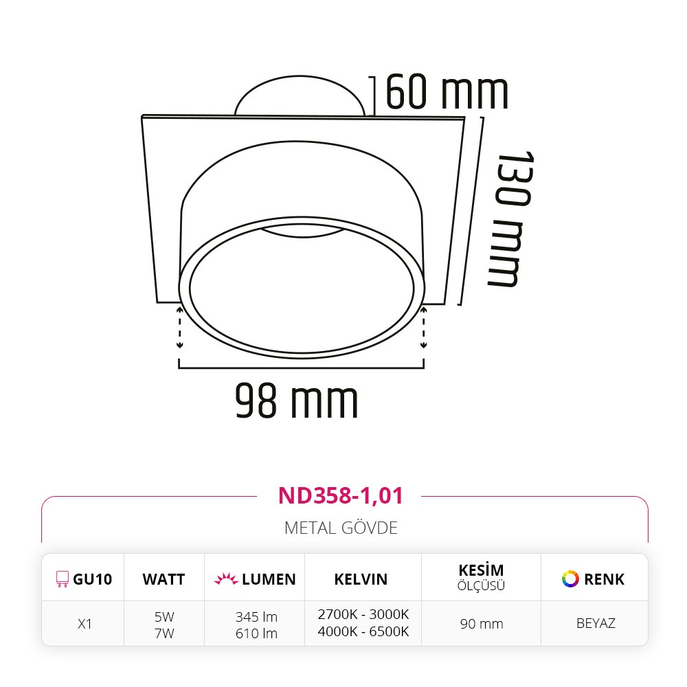 Nevo Sıva Altı Led Spot Beyaz ND358-1