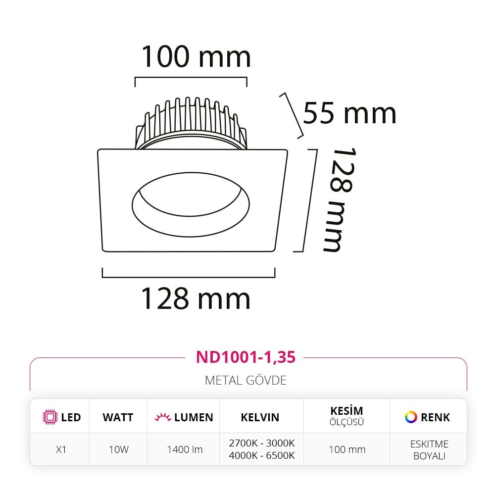 Nevo Sıva Altı Led Spot Eskitme Boyalı ND1001-1