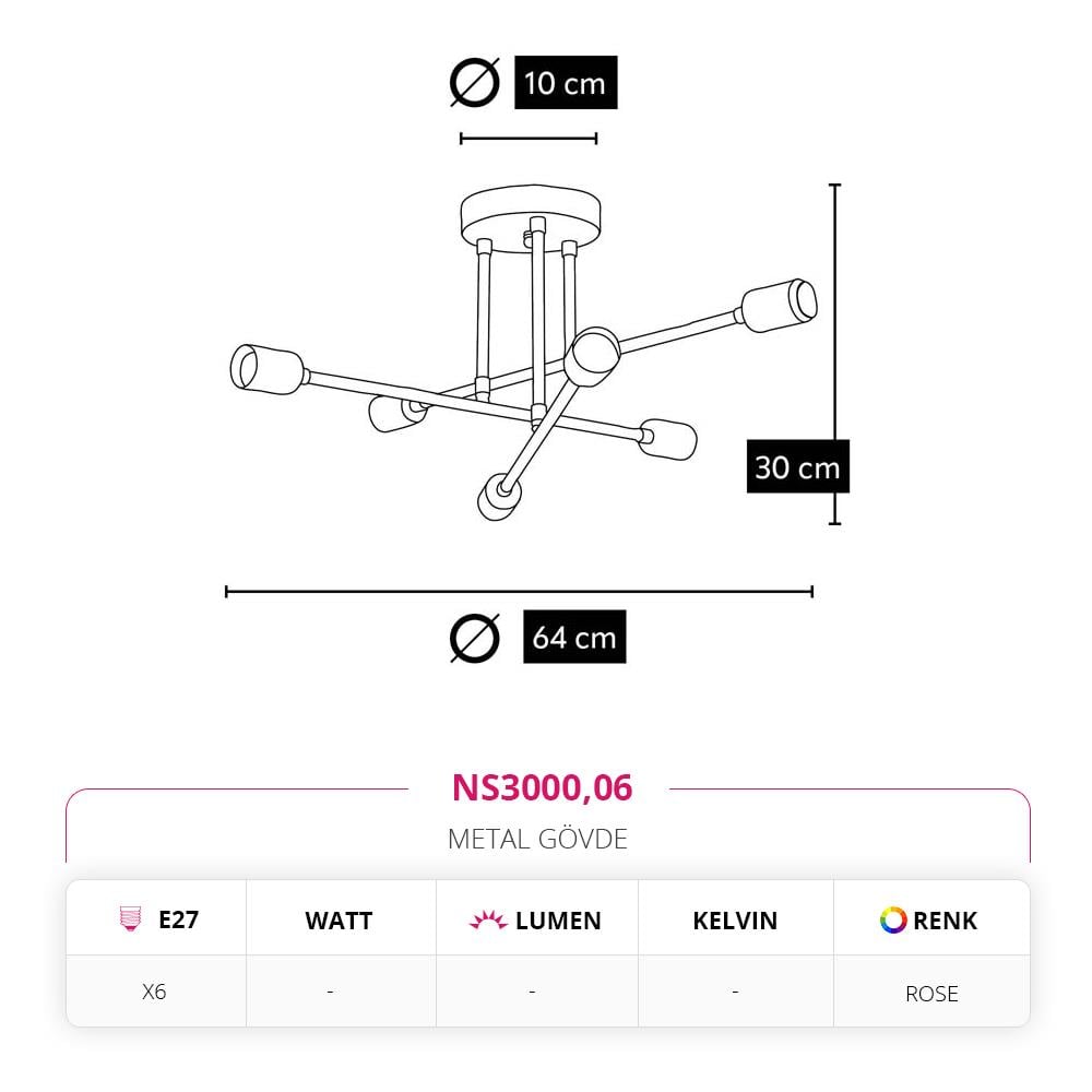 Nevo Sıva Üstü Armatür Rose NS3000