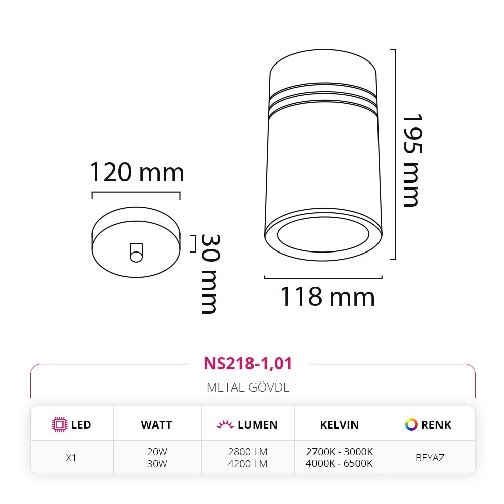 Nevo Tekli Led Sarkıt Siyah NS218-1