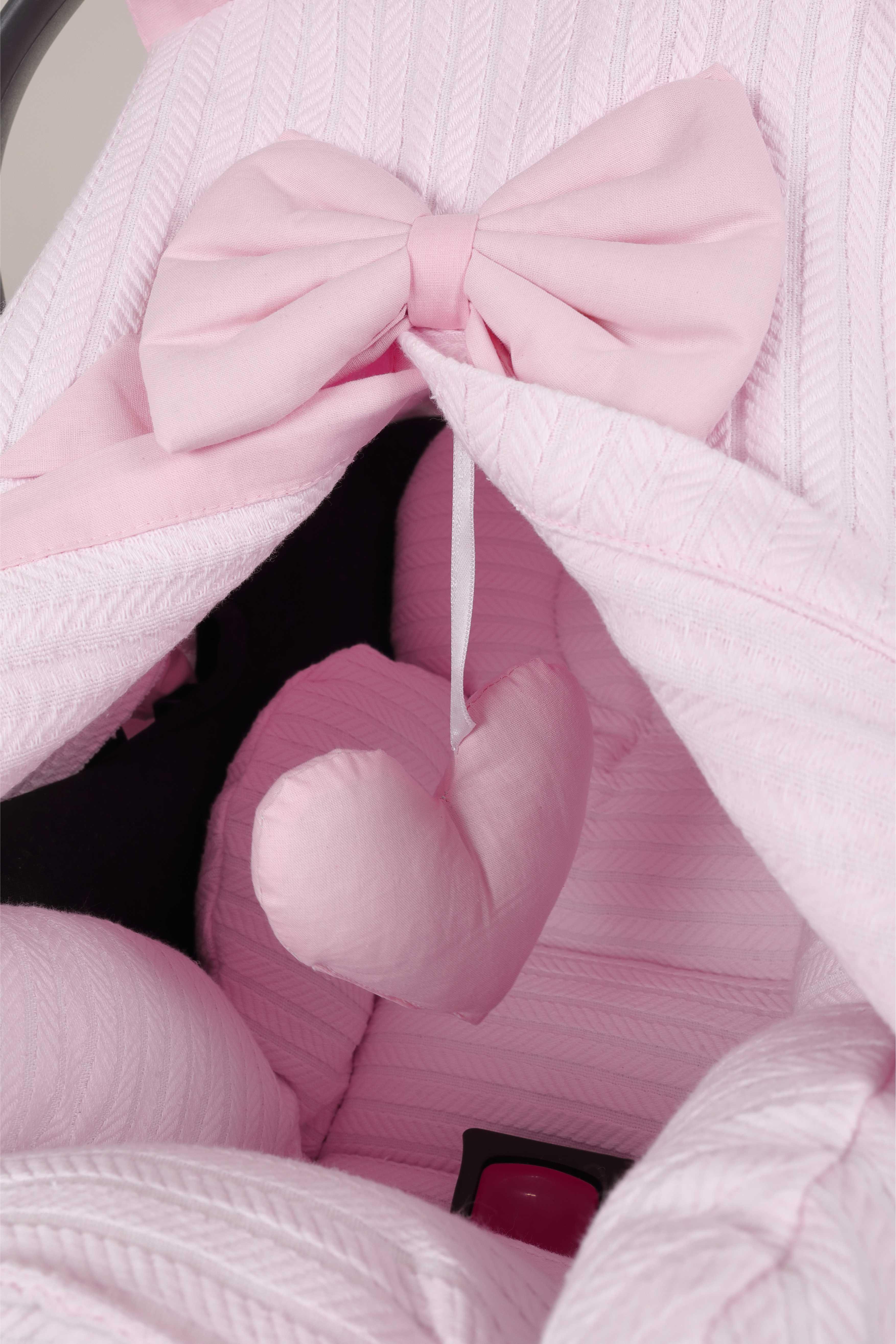 Umay Bebek2 Parça, Örgü pike, %100 pamuk kumaş, Seyahat arkadaşı - Bel Destekli - Pembe Pike