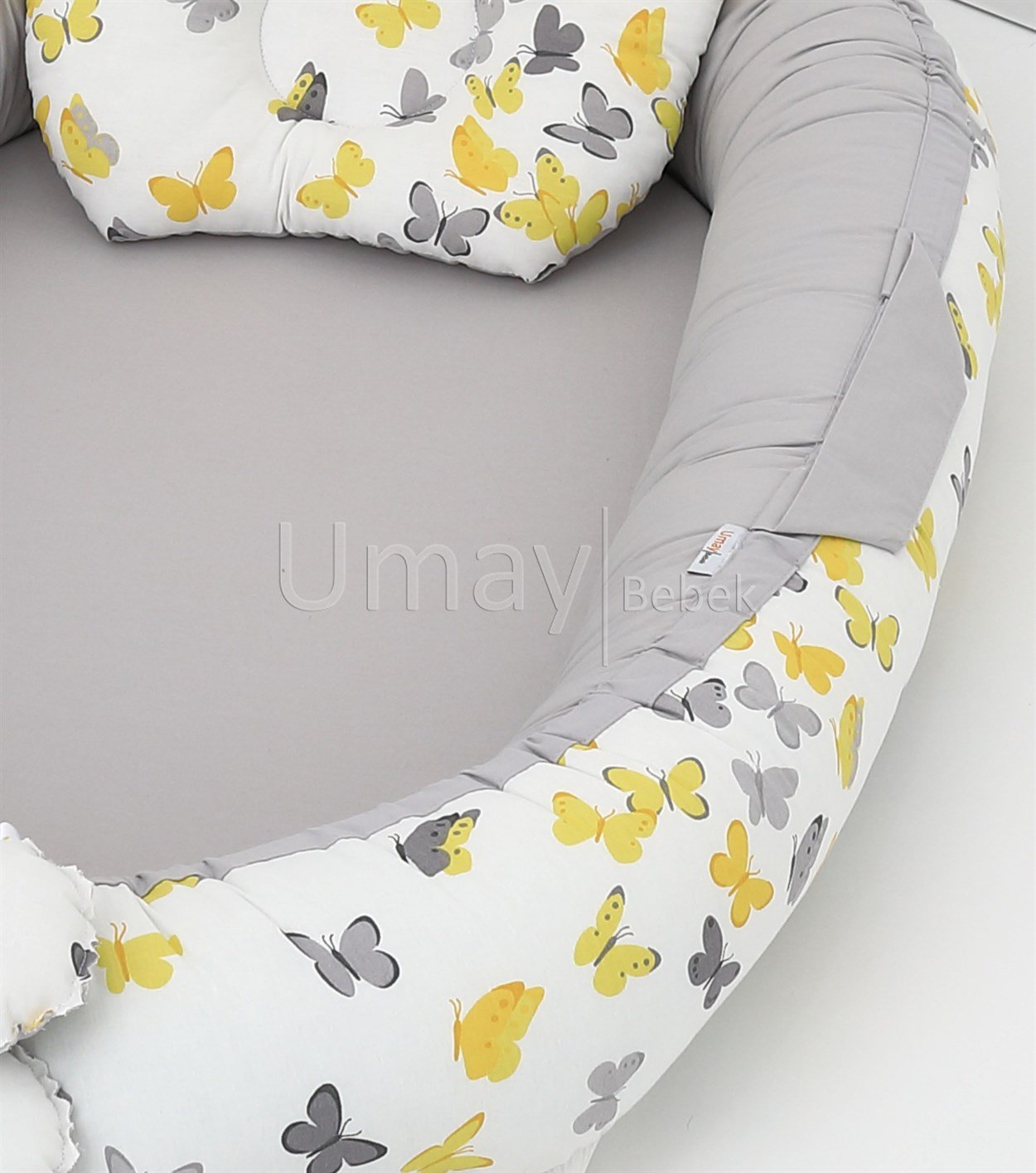 Umay BebekBabynest, bebek pikesi - Sarı/Gri Kelebek