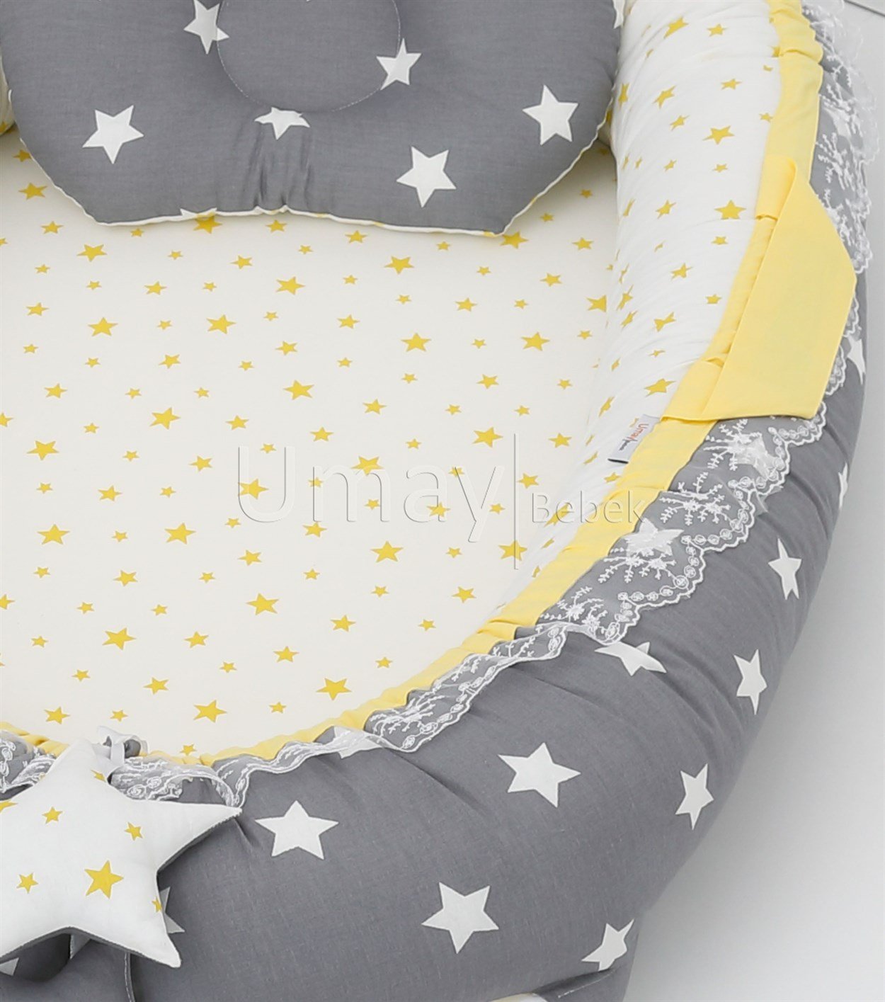 Umay BebekBabynest - Koyu Gri Sarı