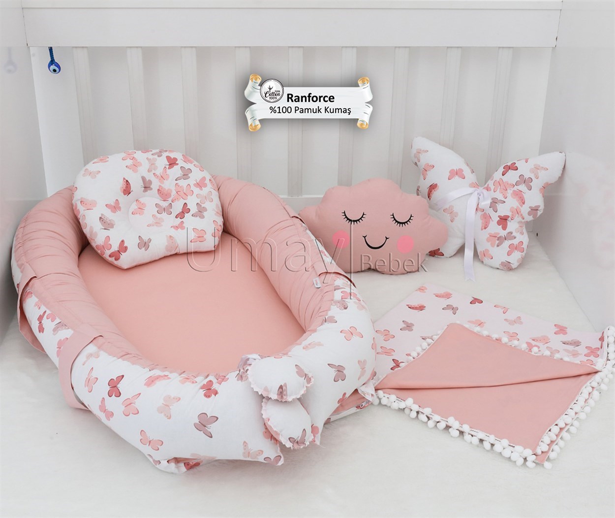 Umay BebekBabynest Pudra Kelebek 5 Parça Set