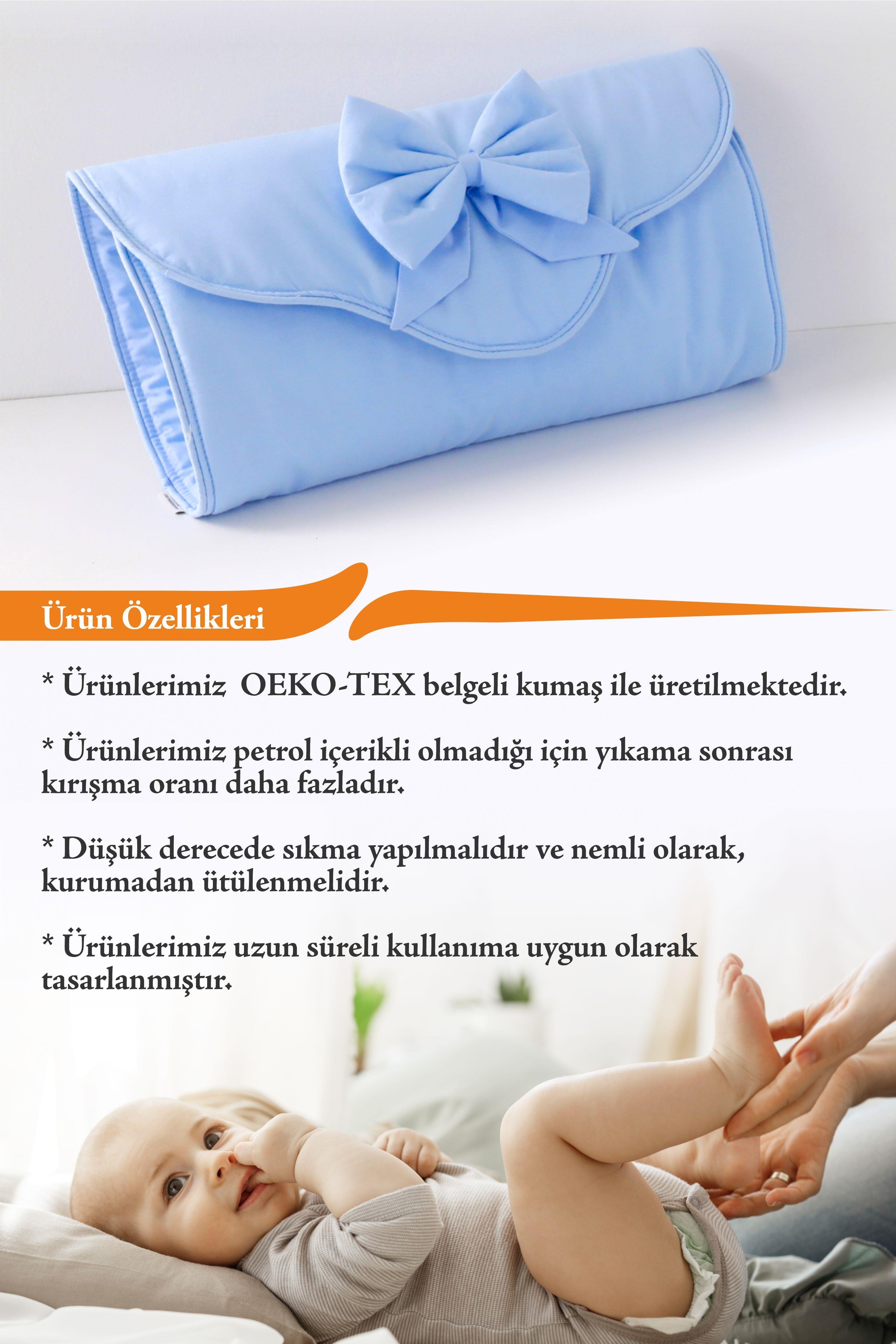 Umay BebekBebek Alt Açma Minderi - Çantalı - Mavi