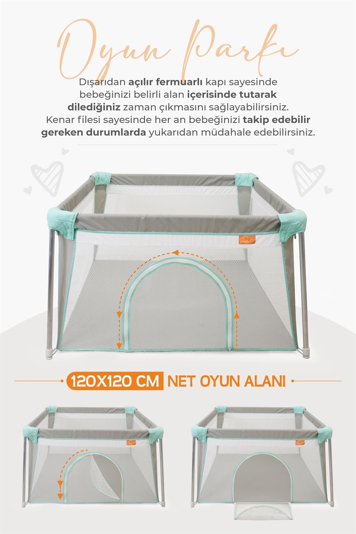 Umay BebekBebek Ve Çocuk Oyun Alanı Oyun Parkı alüminyum 120x120 Oyun havuzu