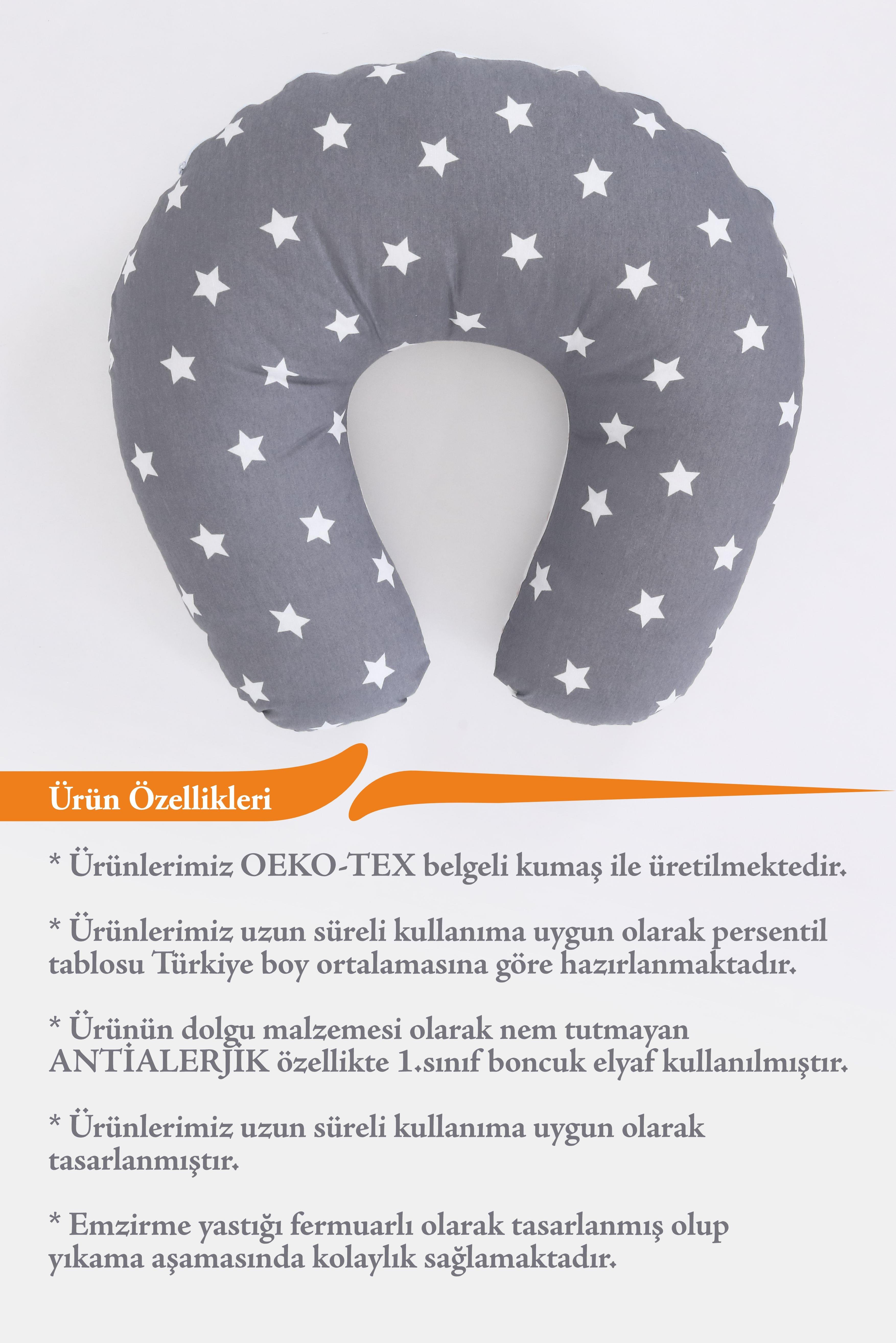 Umay BebekEmzirme Yastığı Emzirme Önlüğü Set (Koyu Gri Pudra)