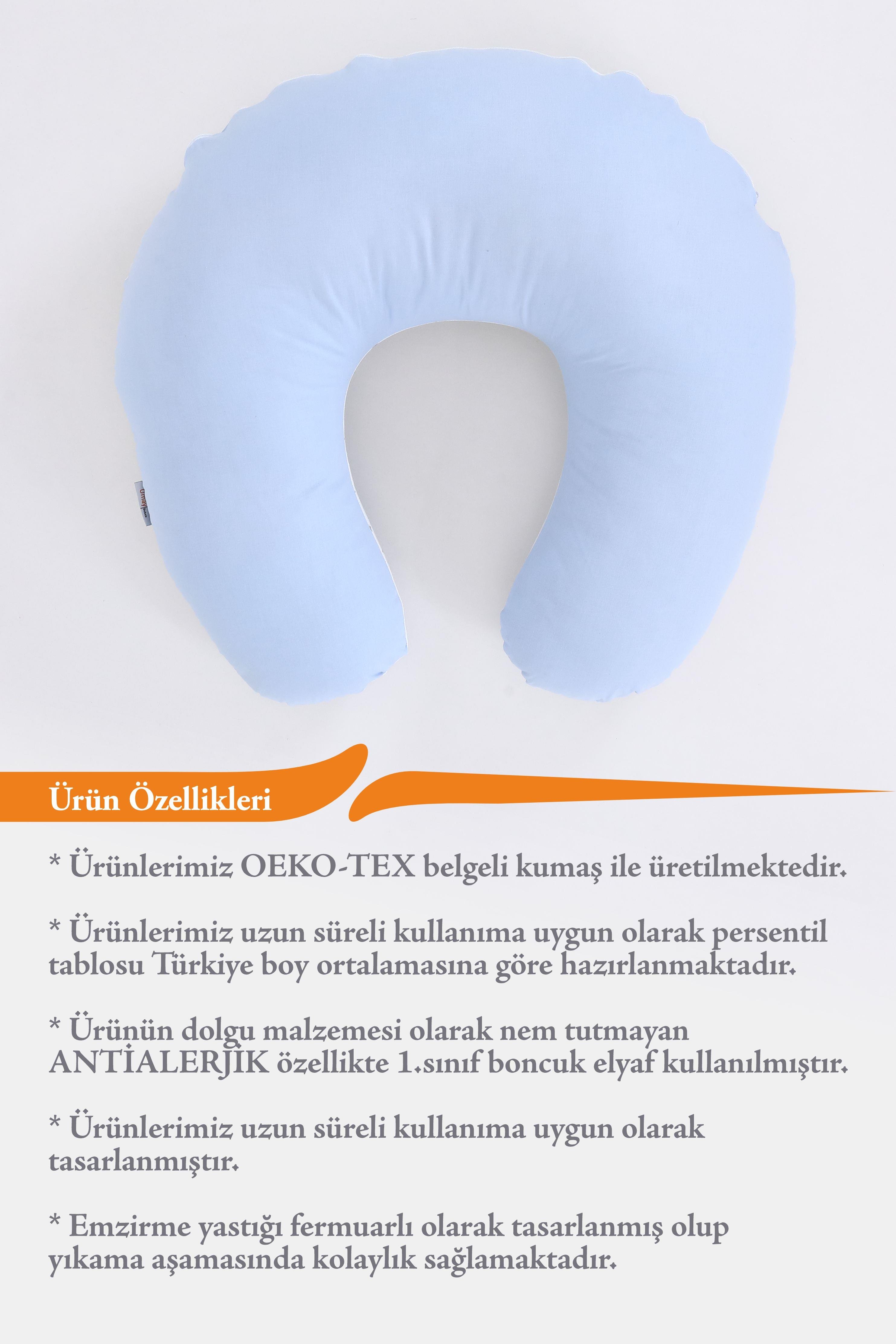 Umay BebekEmzirme Yastığı Emzirme Önlüğü Set (Mazi - Küçük Gri  Yıldız)
