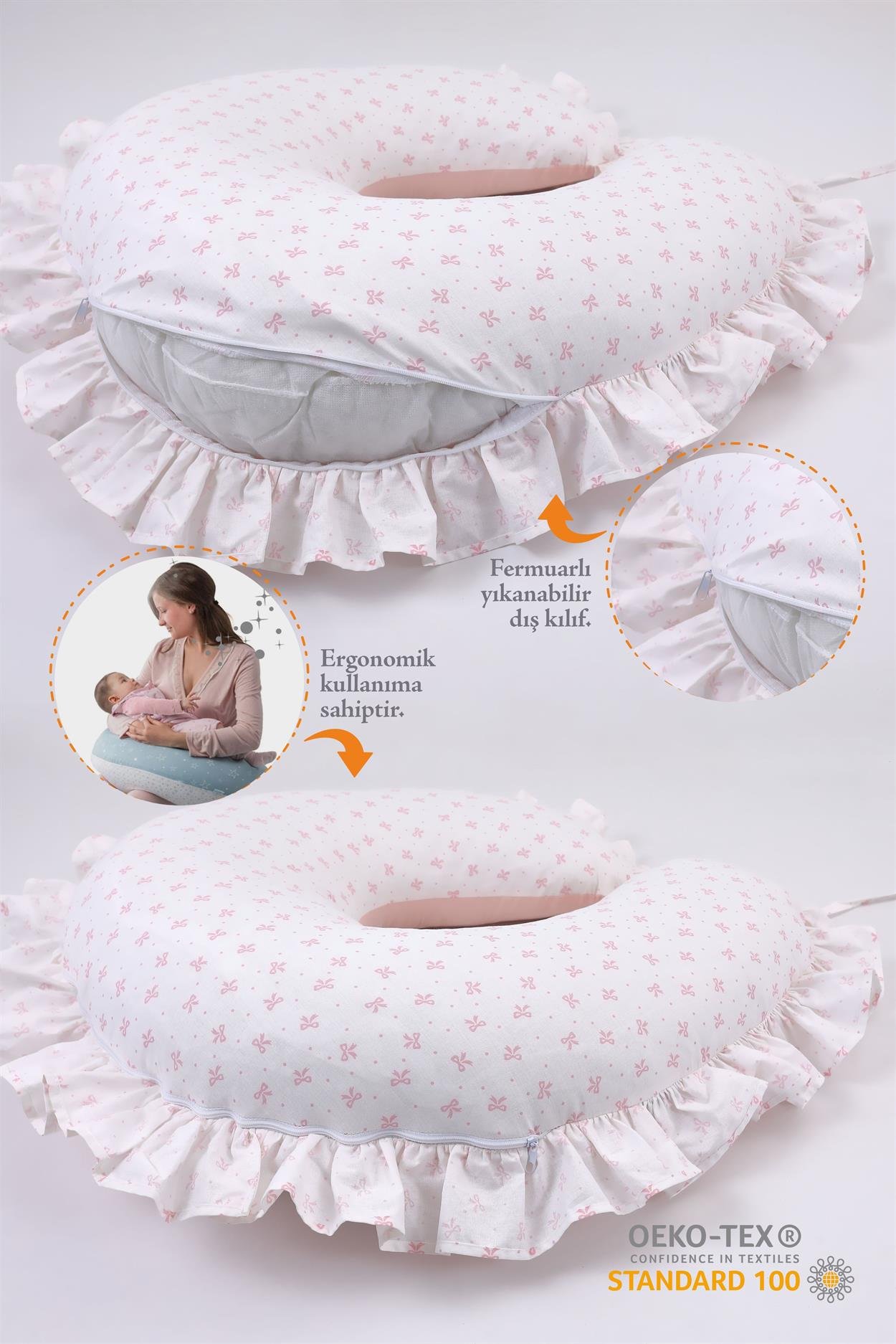 Umay BebekEmzirme Yastığı Emzirme Önlüğü Set (Prenses Fırfırlı)