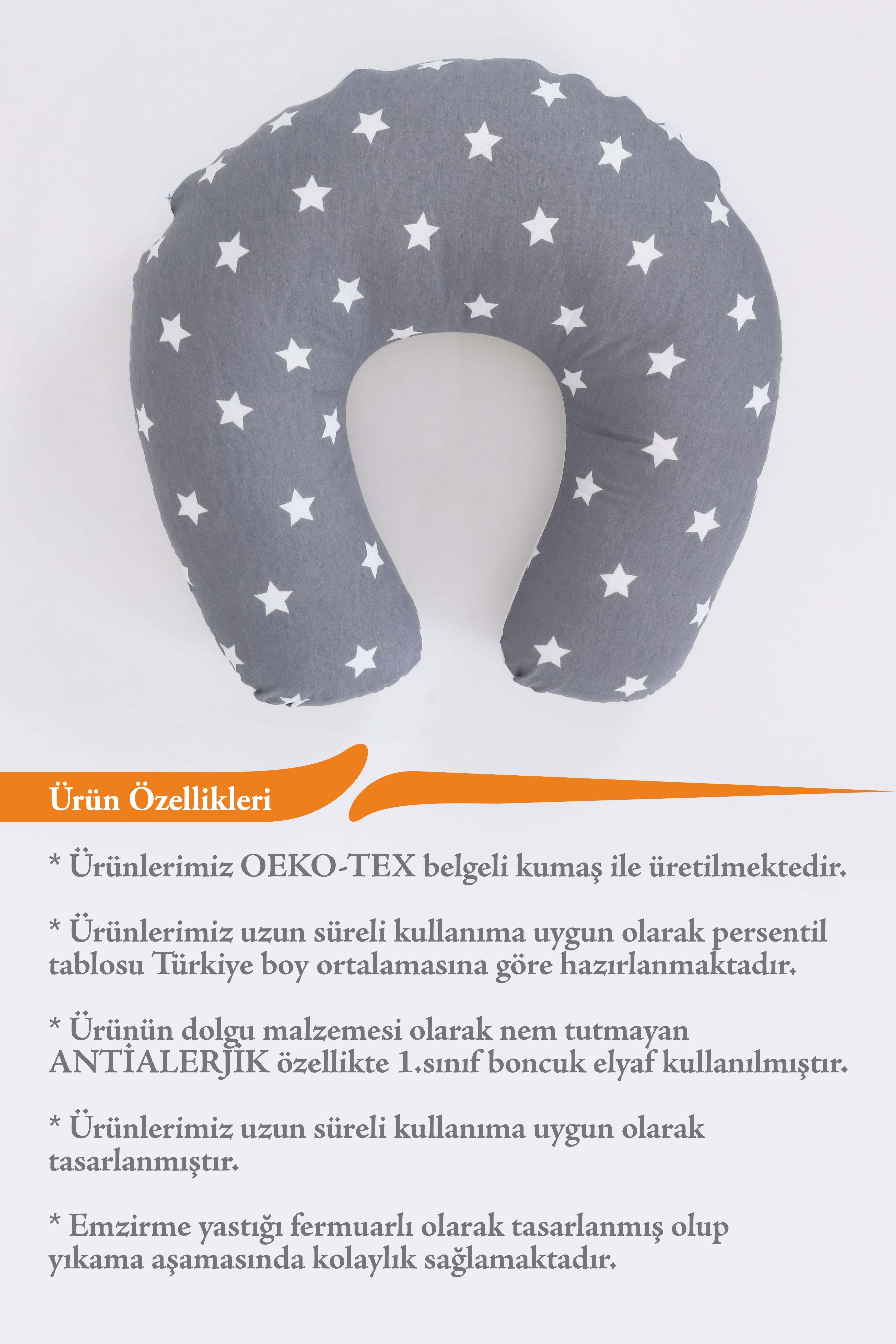 Umay BebekEmzirme Yastığı Minderi (Koyu Gri Sarı)