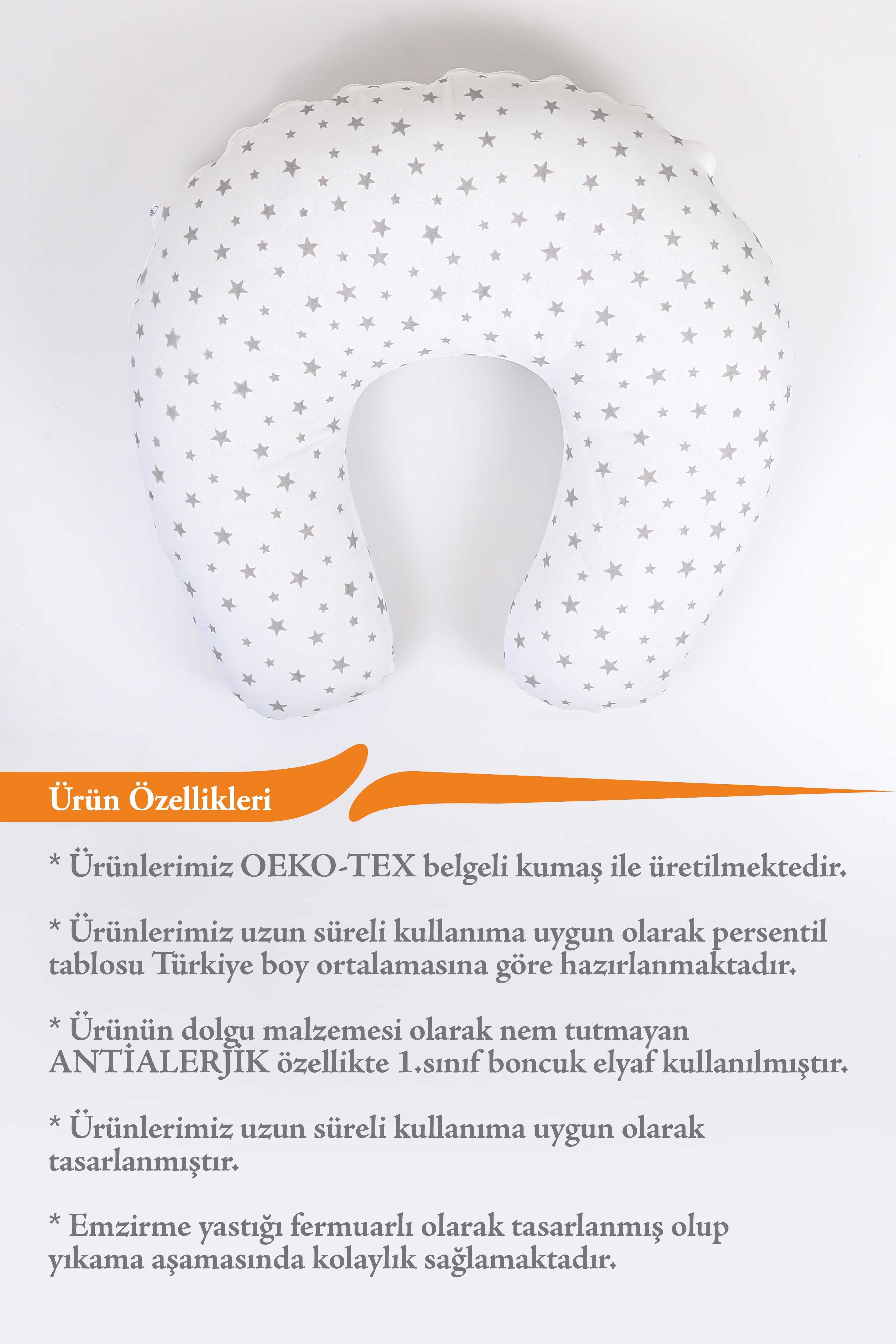 Umay BebekEmzirme Yastığı Minderi (Küçük Yıldız Gri)