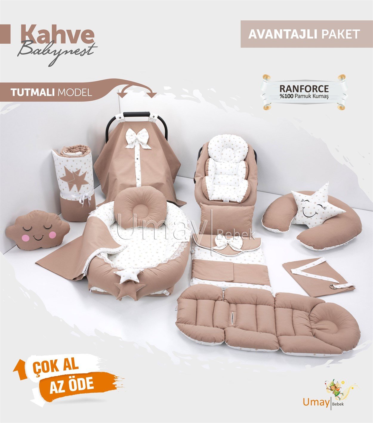 Umay BebekKahve Komple Set (Tutmalı)