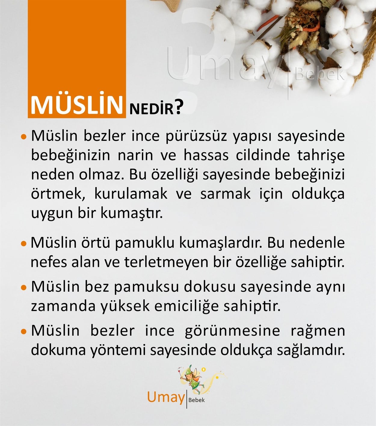 Umay BebekOrganik müslin ağız bezi, salya bezi, ter bezi - Pembe