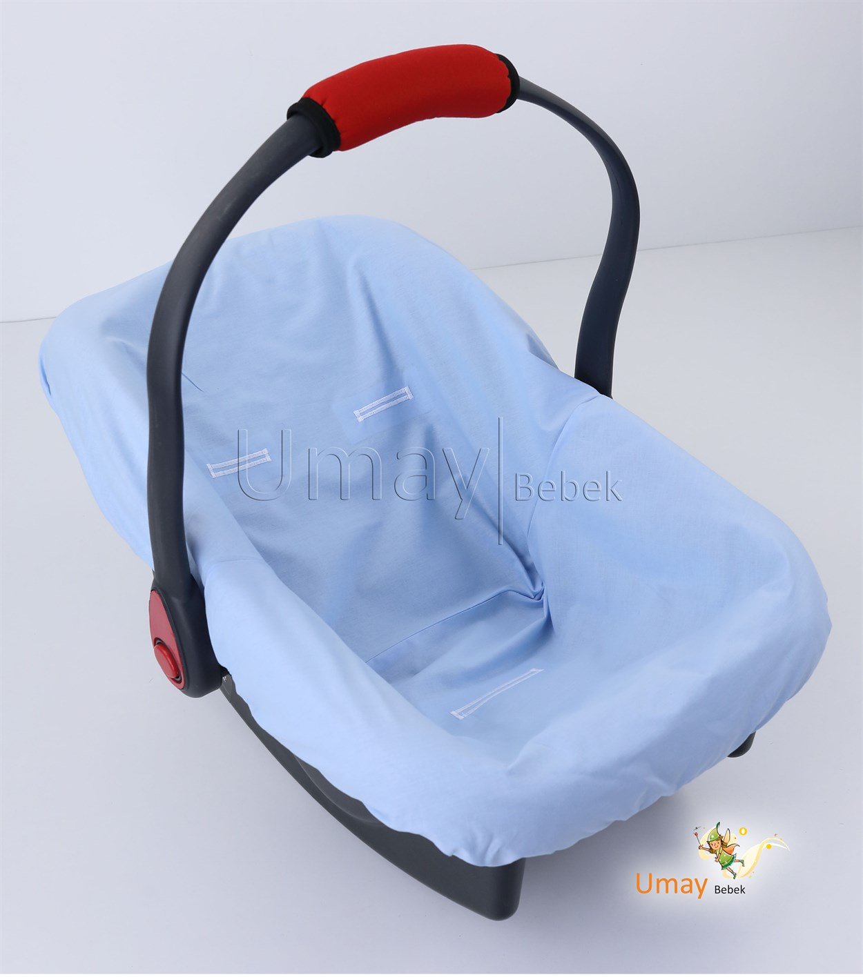 Umay BebekPuset Örtüsü Takımı Minderli-Beyaz Mavi (Panço)
