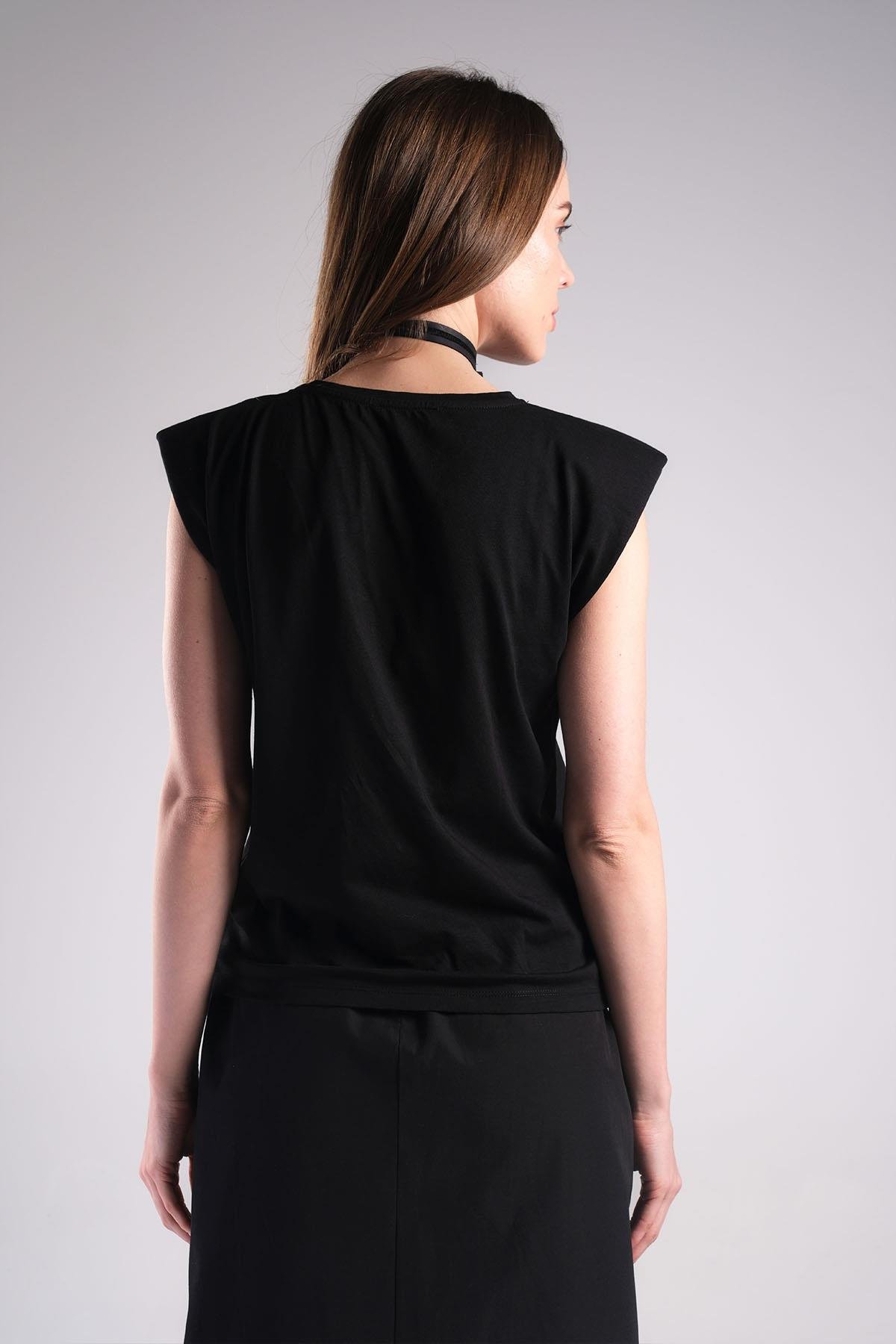  MIOROPA Siyah Renk Vatkalı Kadın Tişört