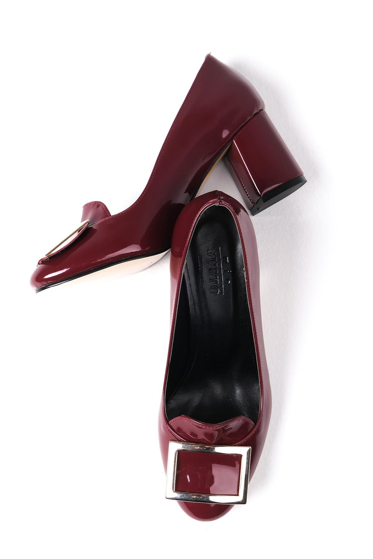 Adela Bordo Renk Topuklu Ayakkabı-Yüksek Topuklu-Mio Gusto-02257WRR