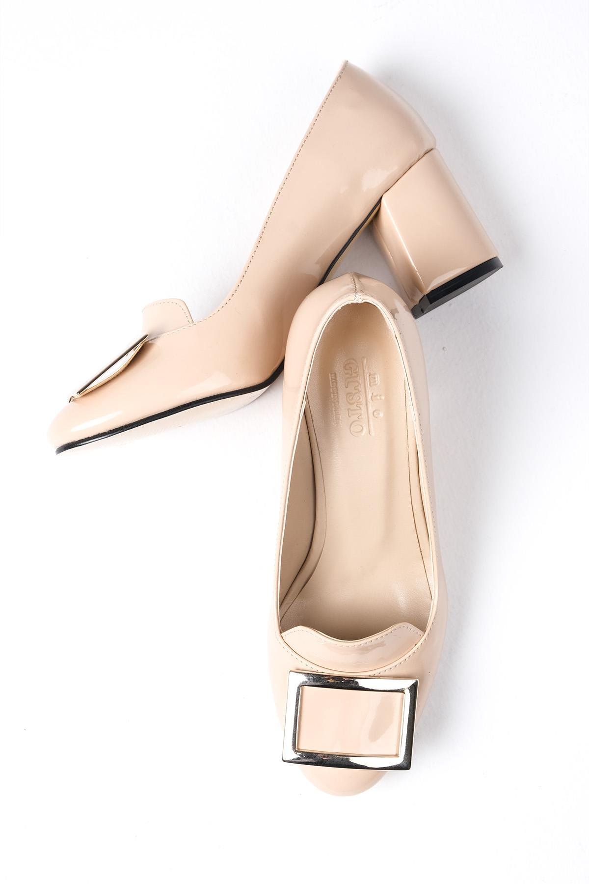 Adela Ten Rengi Topuklu Ayakkabı-Yüksek Topuklu-Mio Gusto-02257NUR