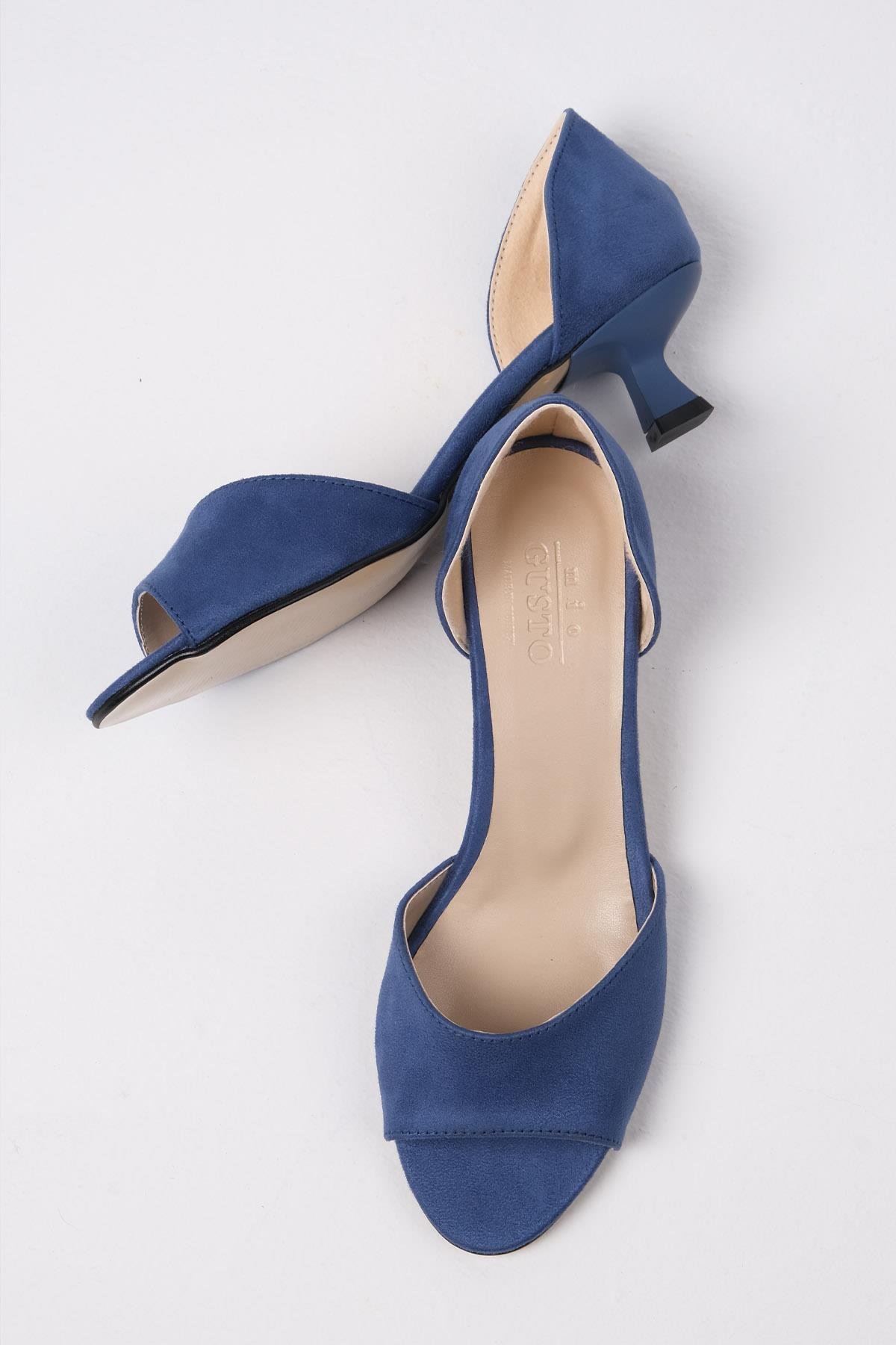 Adrian Mavi Renk Kısa Topuklu Ayakkabı-Kısa Topuklu-Mio Gusto-02253BUS