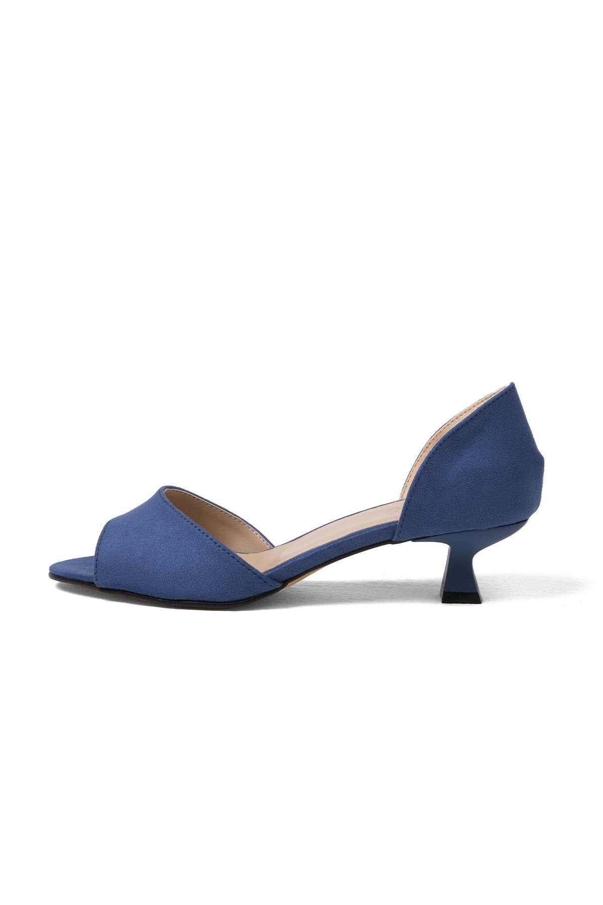 Adrian Mavi Renk Kısa Topuklu Ayakkabı-Yüksek Topuklu-Mio Gusto-02253BUS
