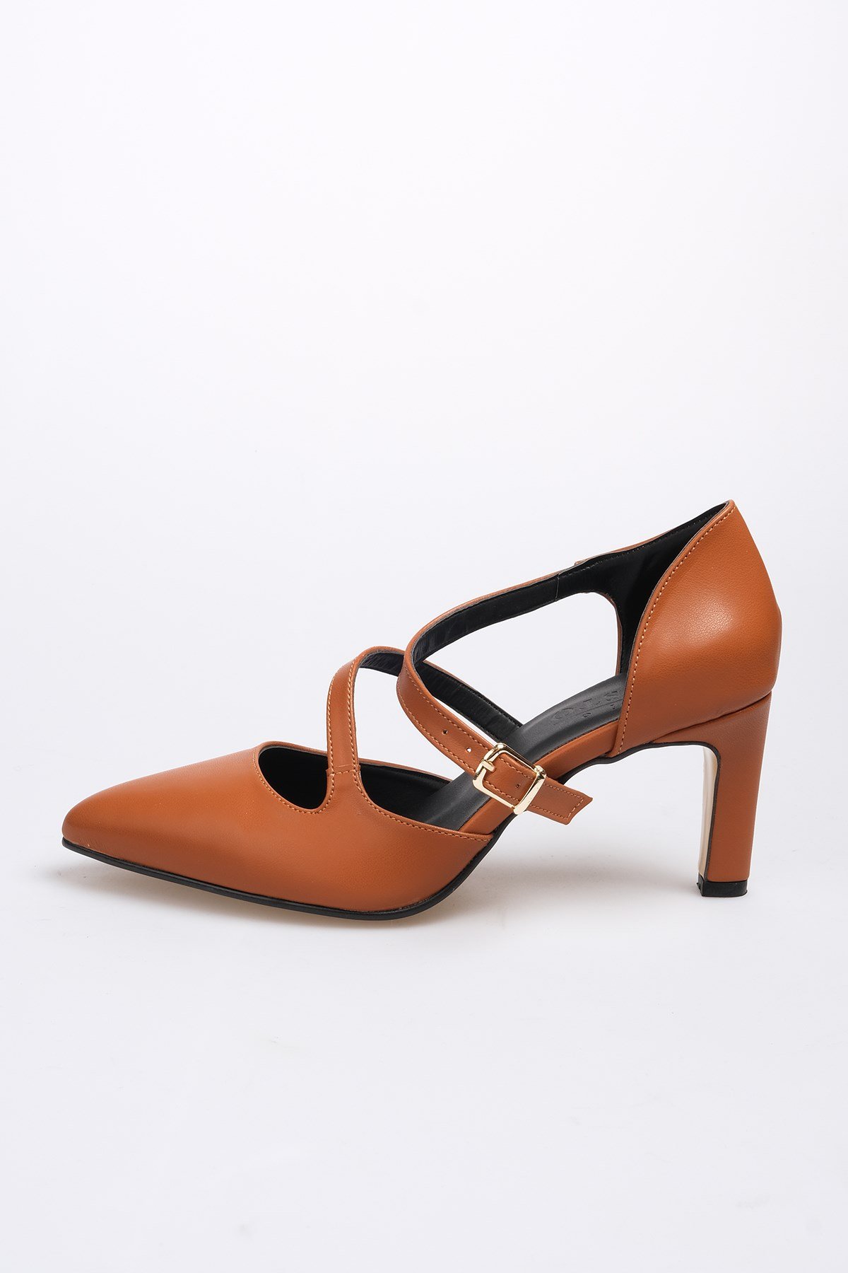 Alegra Taba Renk Topuklu Ayakkabı-Kısa Topuklu-Mio Gusto-01307TAC