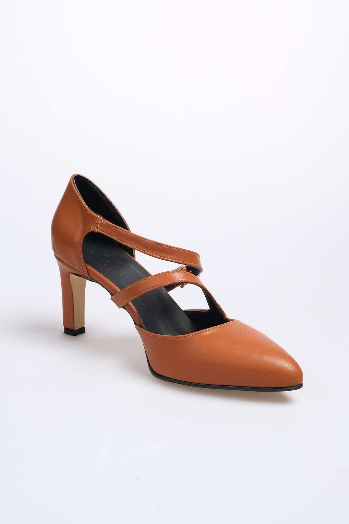 Alegra Taba Renk Topuklu Ayakkabı-Kısa Topuklu-Mio Gusto-01307TAC