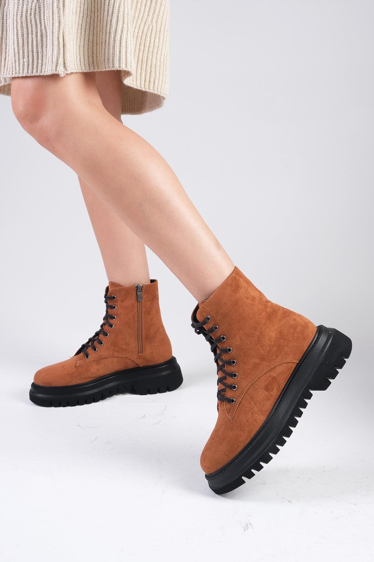 Alex Taba Renk Postal Bot-Kalın Topuk-Mio Gusto-01434TAS