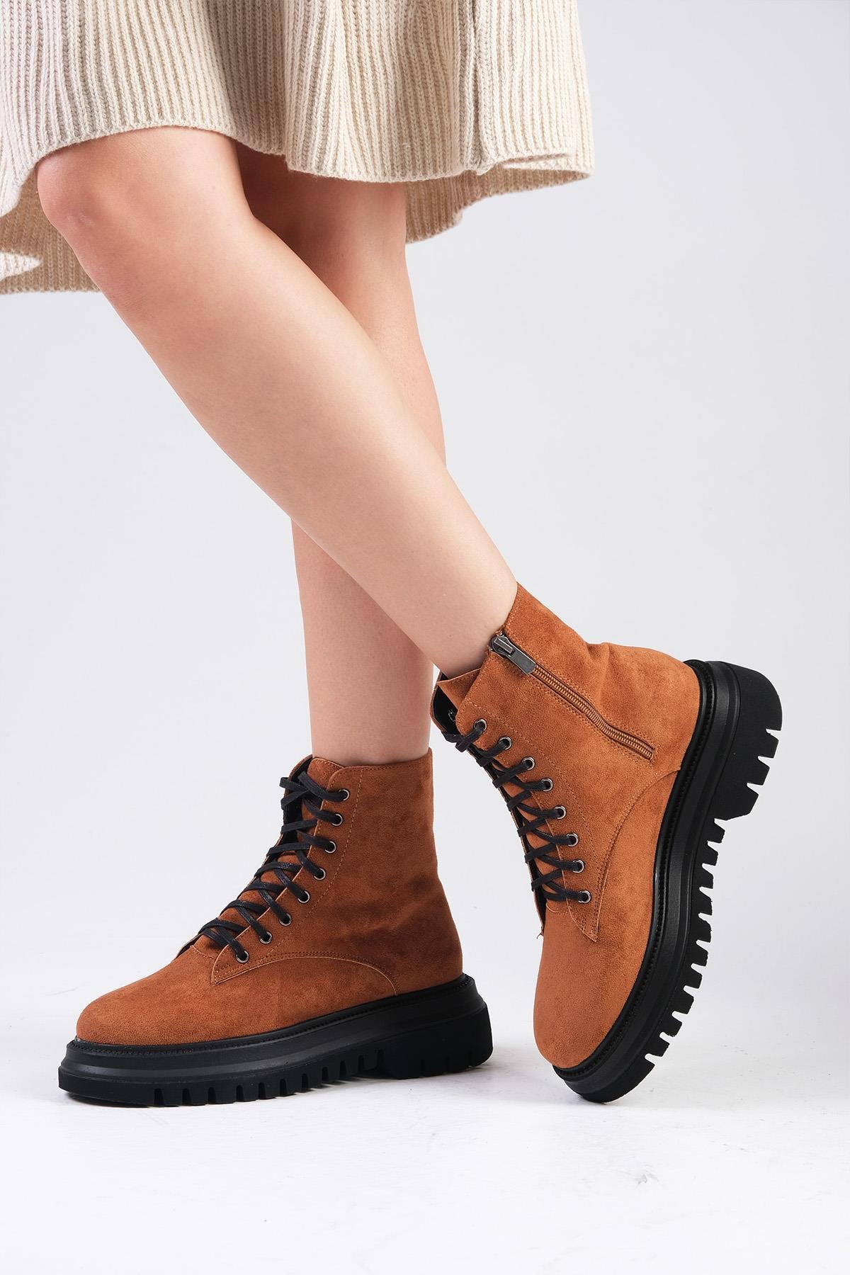 Alex Taba Renk Postal Bot-Kalın Topuk-Mio Gusto-01434TAS