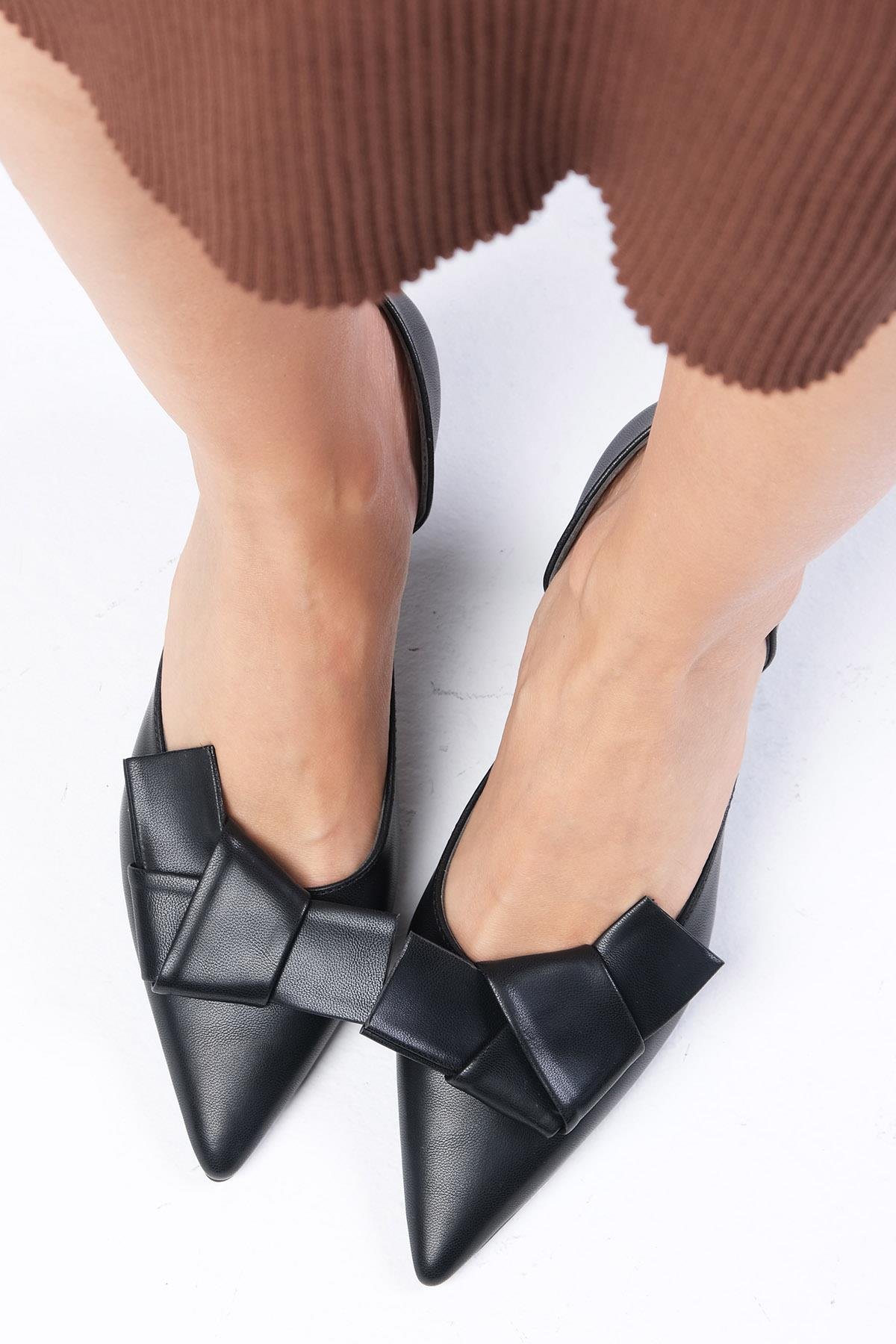 Alexa Metalik Siyah Renk Topuklu Ayakkabı-Abiye Ayakkabı-Mio Gusto-01522BLC