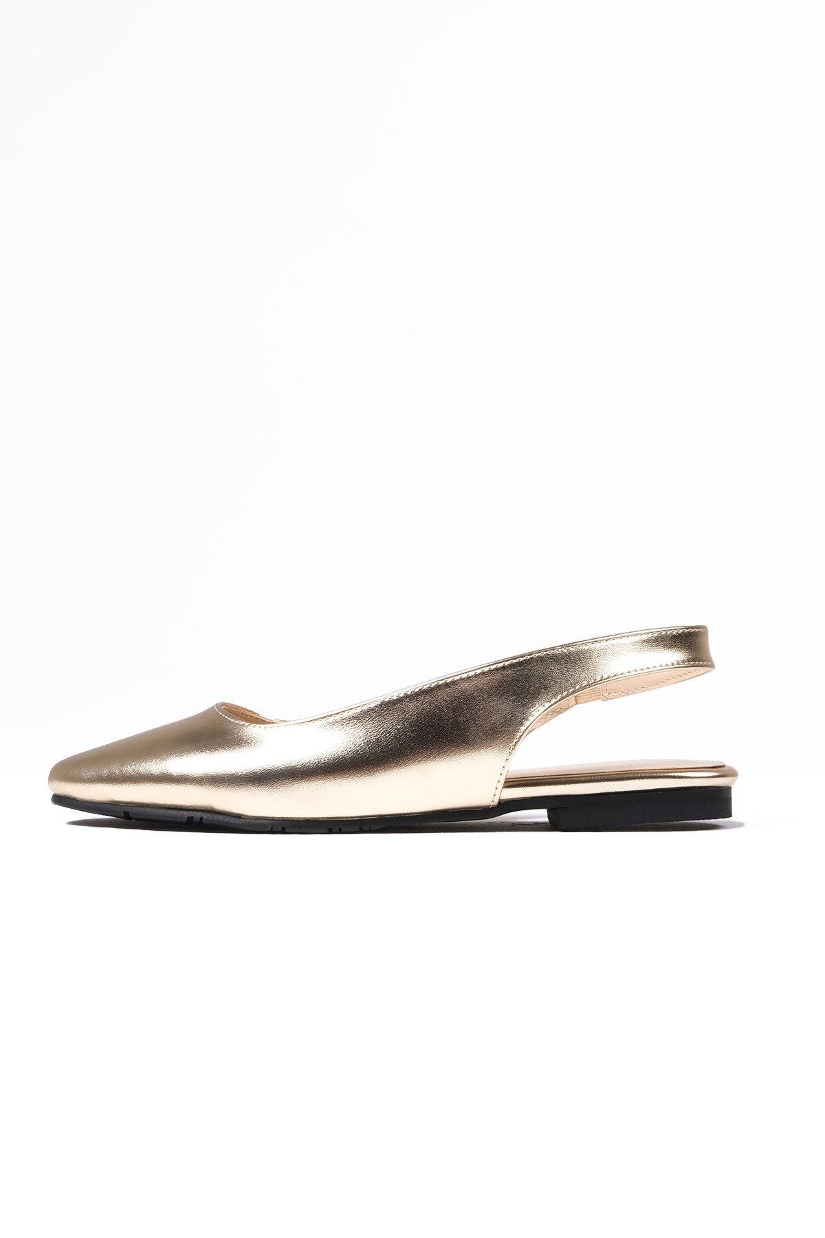 Ally Altın Renk Küt Burun Babet-Flats-Mio Gusto-02232GOC