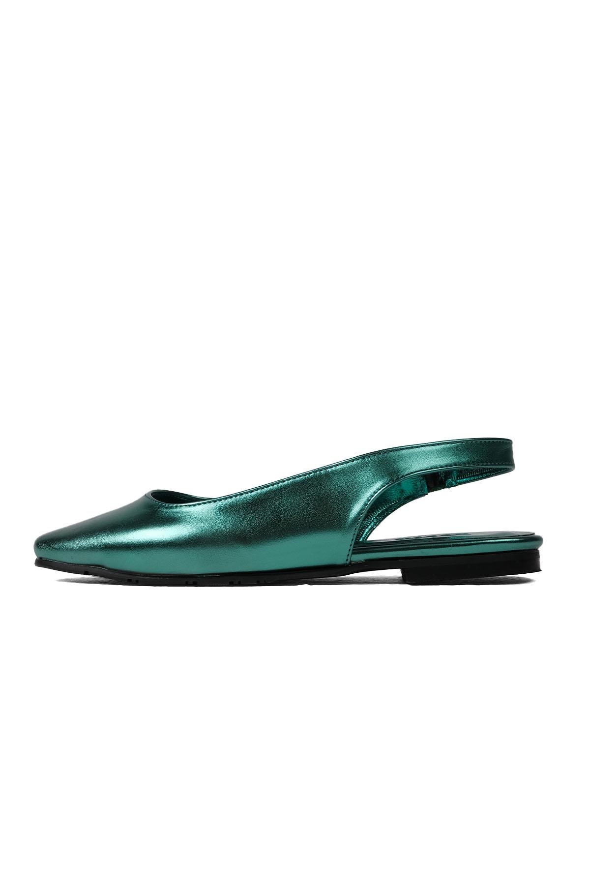 Ally Yeşil Renk Küt Burun Babet-BABET-Mio Gusto-02232GNC