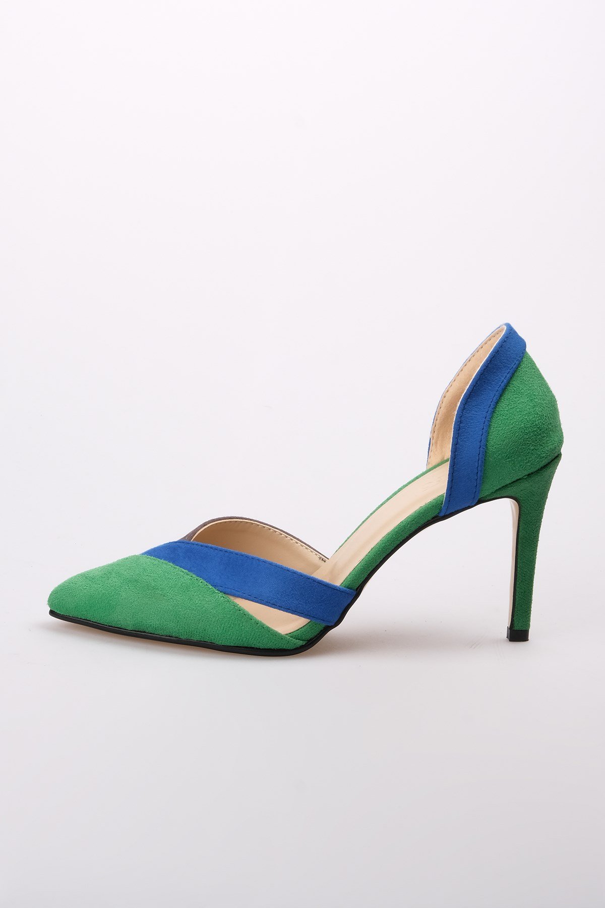 Anita Yeşil Bloklu Topuklu Ayakkabı-Yüksek Topuklu-Mio Gusto-02126GRN