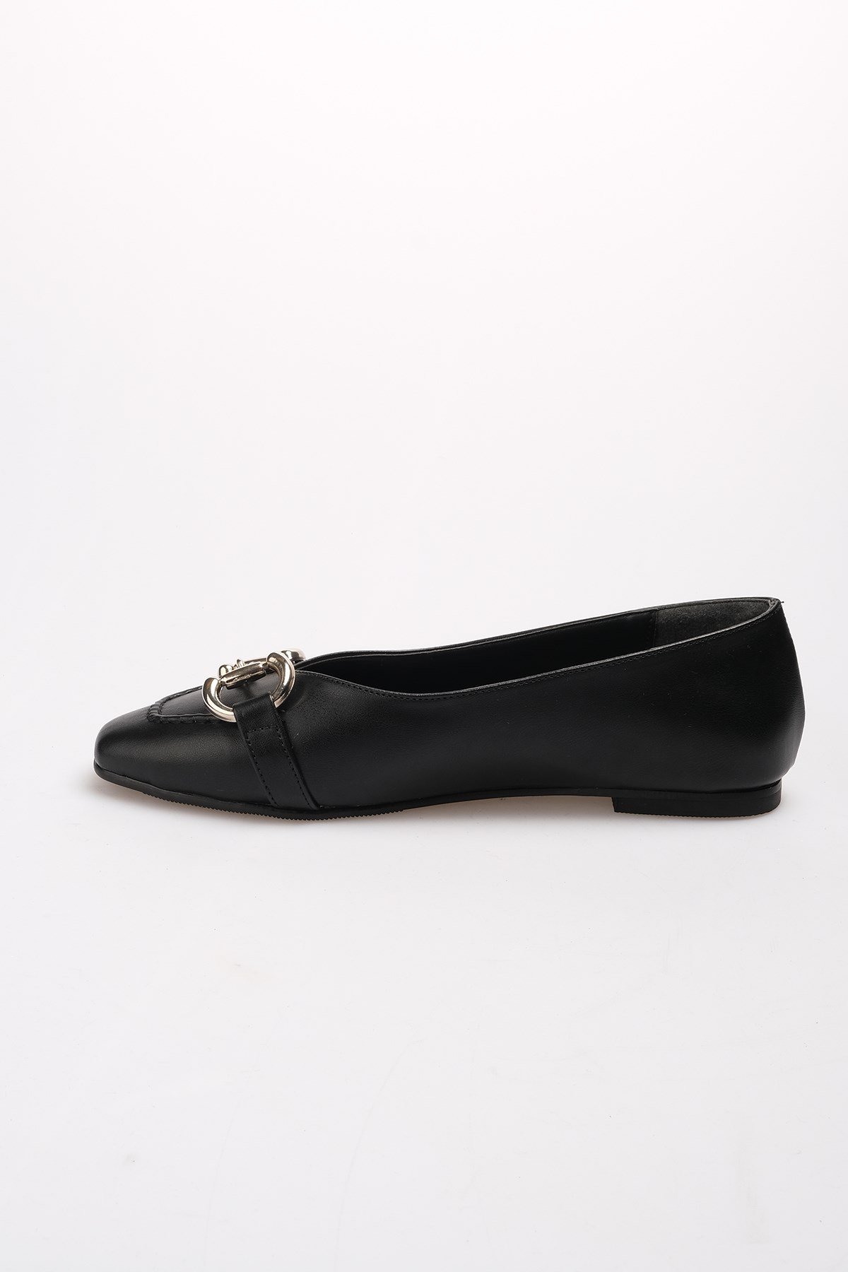 Aretha Siyah Renk Küt Burun Babet-Flats-Mio Gusto-02215BLC