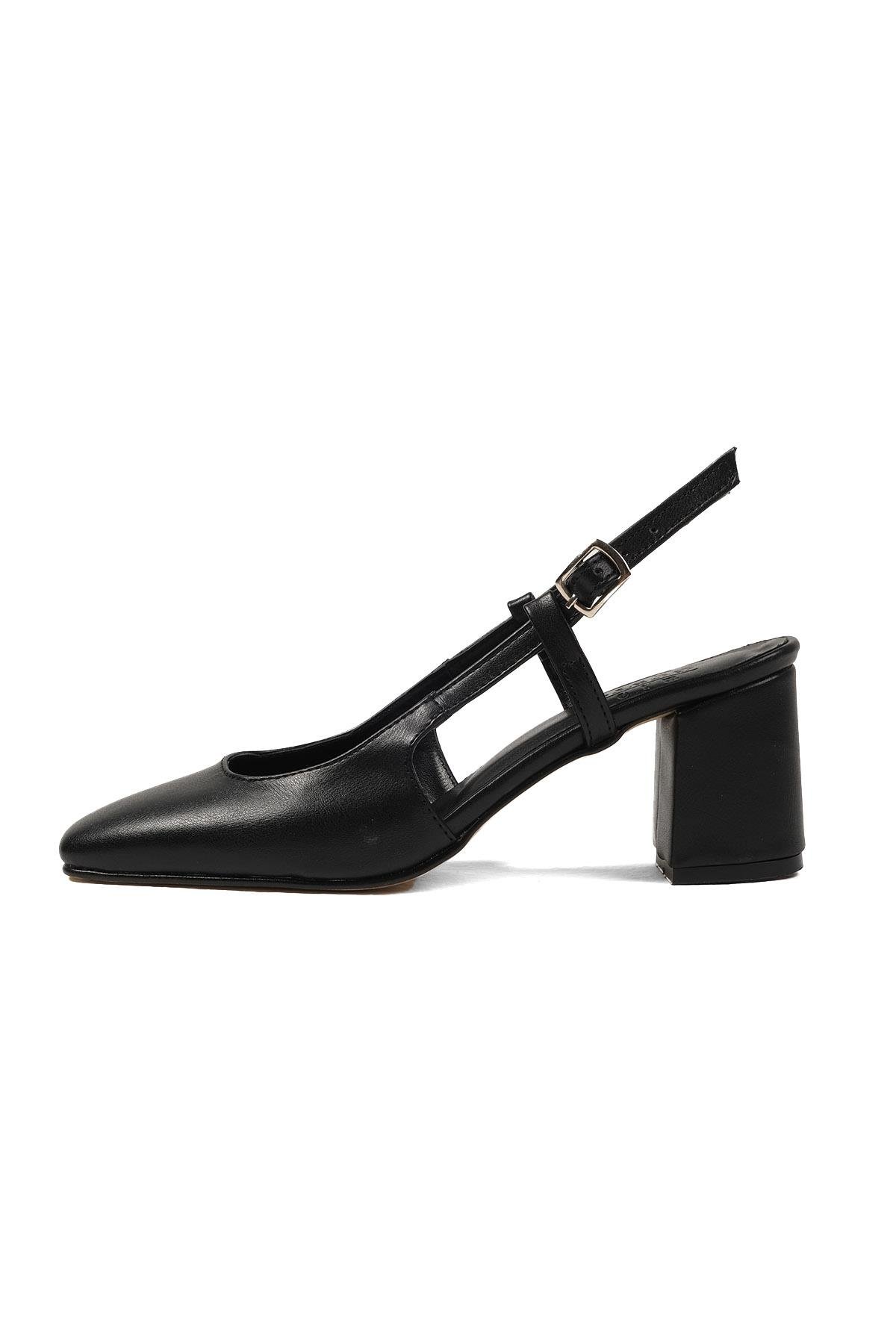 Belinda Siyah Renk Topuklu Ayakkabı-Yüksek Topuklu-Mio Gusto-02266BLC