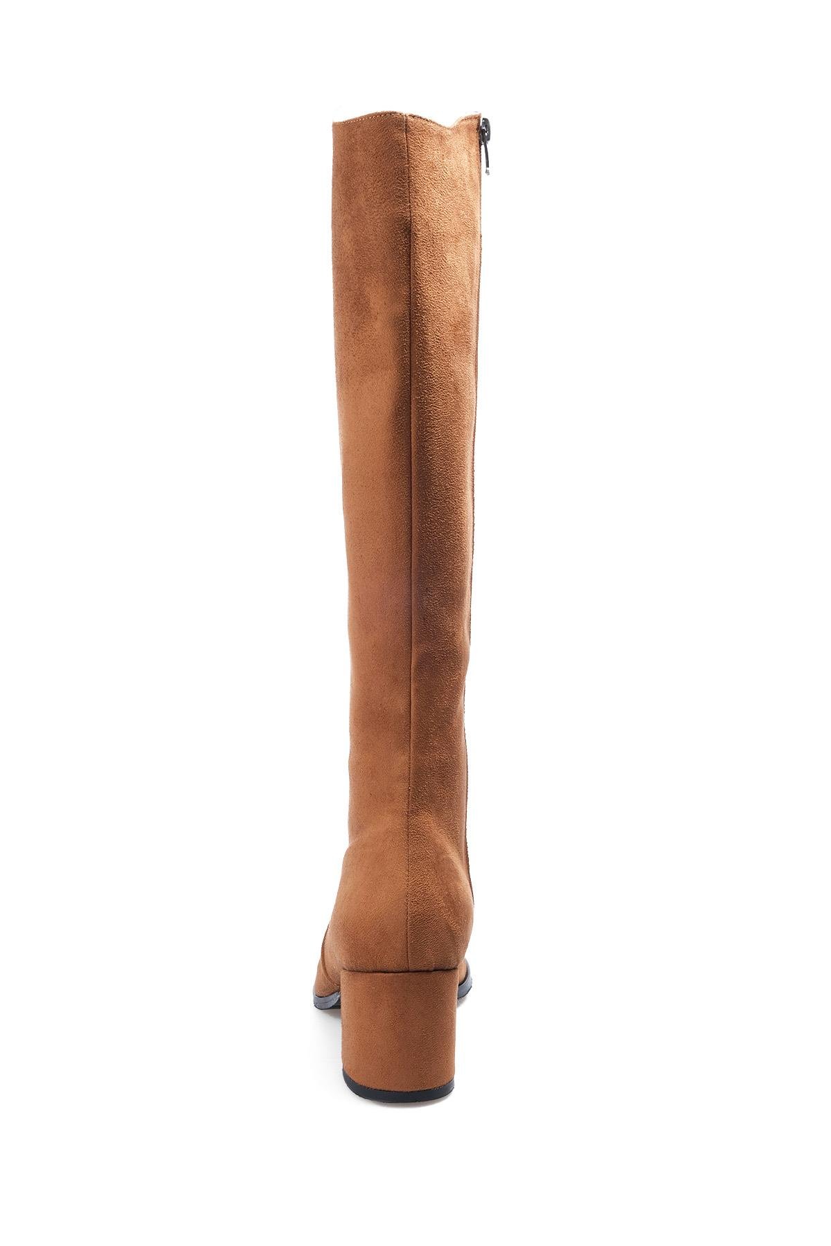 Bella Taba Renk Süet Fermuarlı Çizme-ÇİZME-Mio Gusto-02020TAS