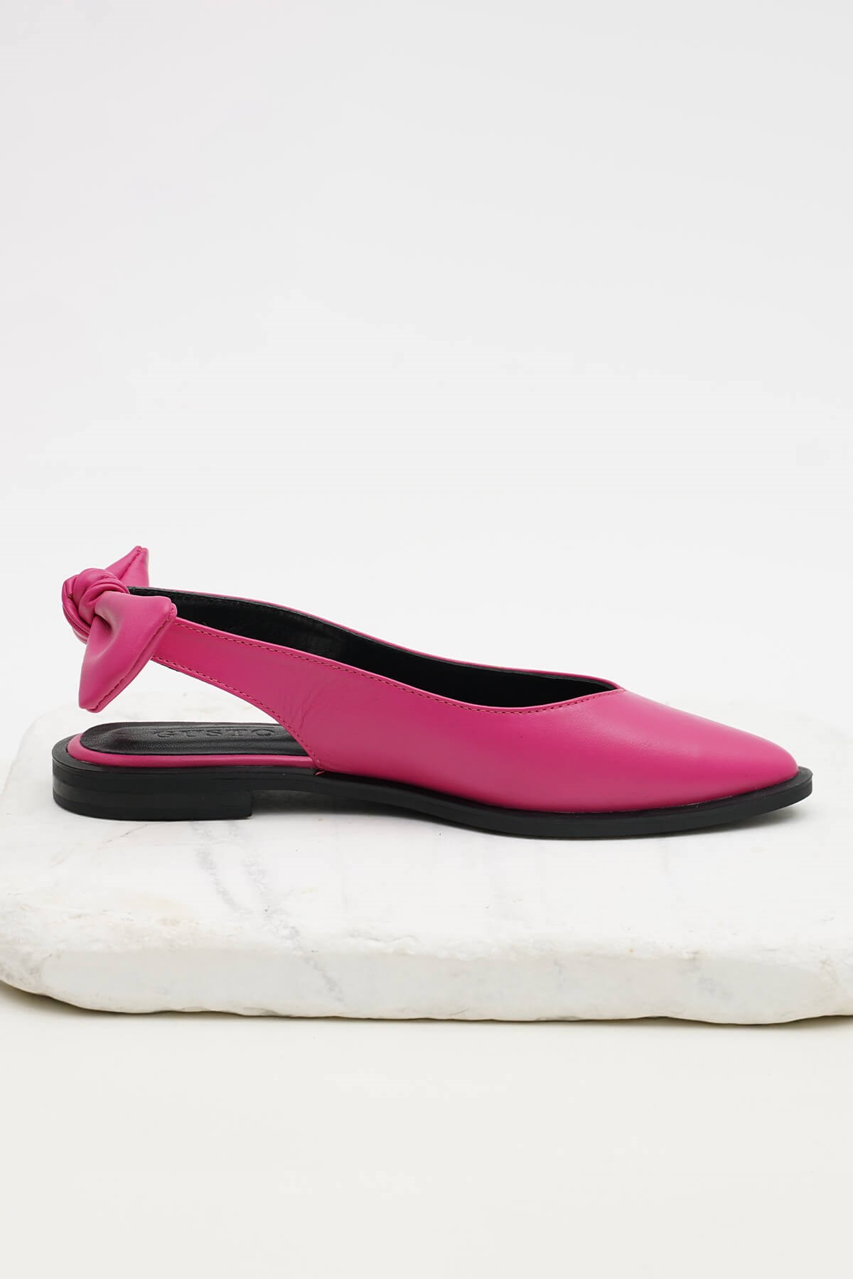 Bonny Hakiki Deri Fuşya Fiyonklu Babet-BABET-Mio Gusto-08386FUC