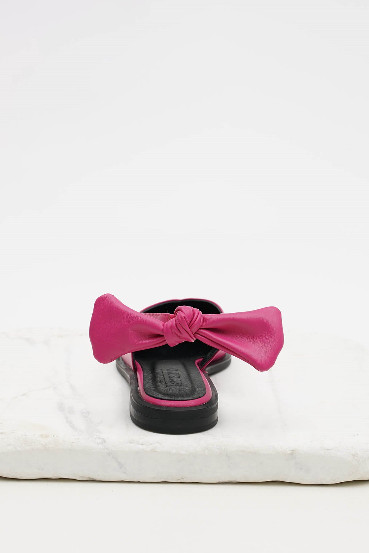 Bonny Hakiki Deri Fuşya Fiyonklu Babet-BABET-Mio Gusto-08386FUC