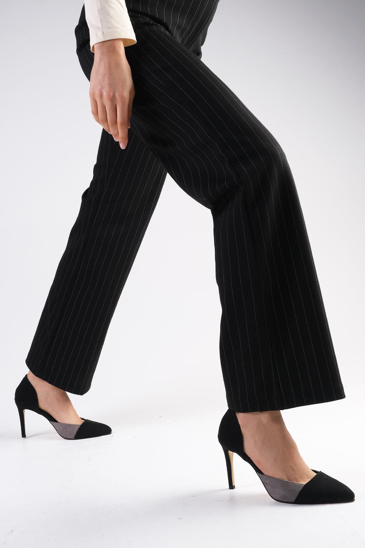 Brien Gri Süet Stiletto-Yüksek Topuklu-Mio Gusto-02024GRS