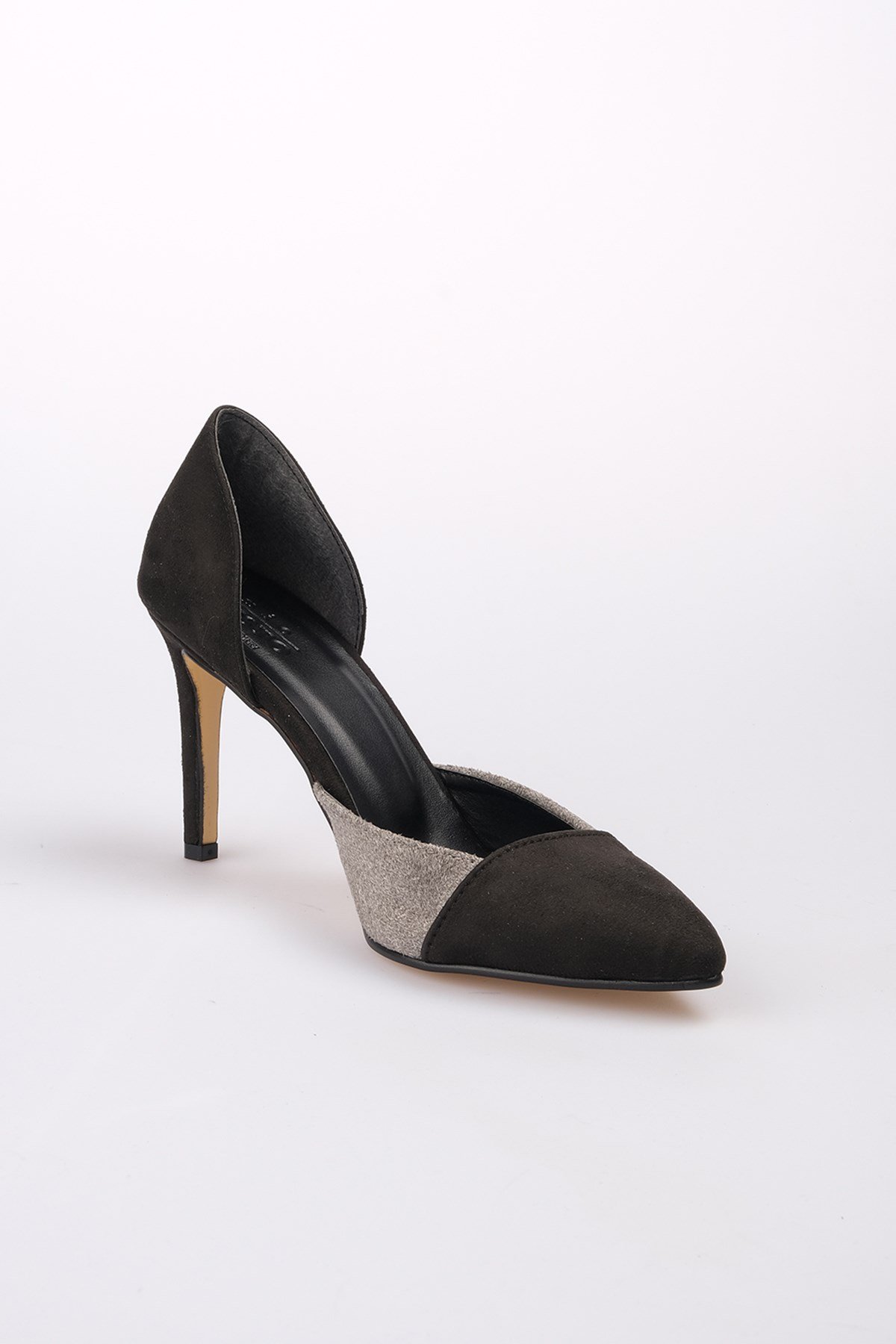Brien Gri Süet Stiletto-Yüksek Topuklu-Mio Gusto-02024GRS