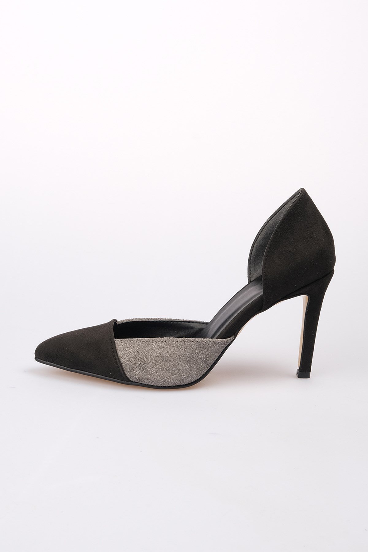 Brien Gri Süet Stiletto-Yüksek Topuklu-Mio Gusto-02024GRS