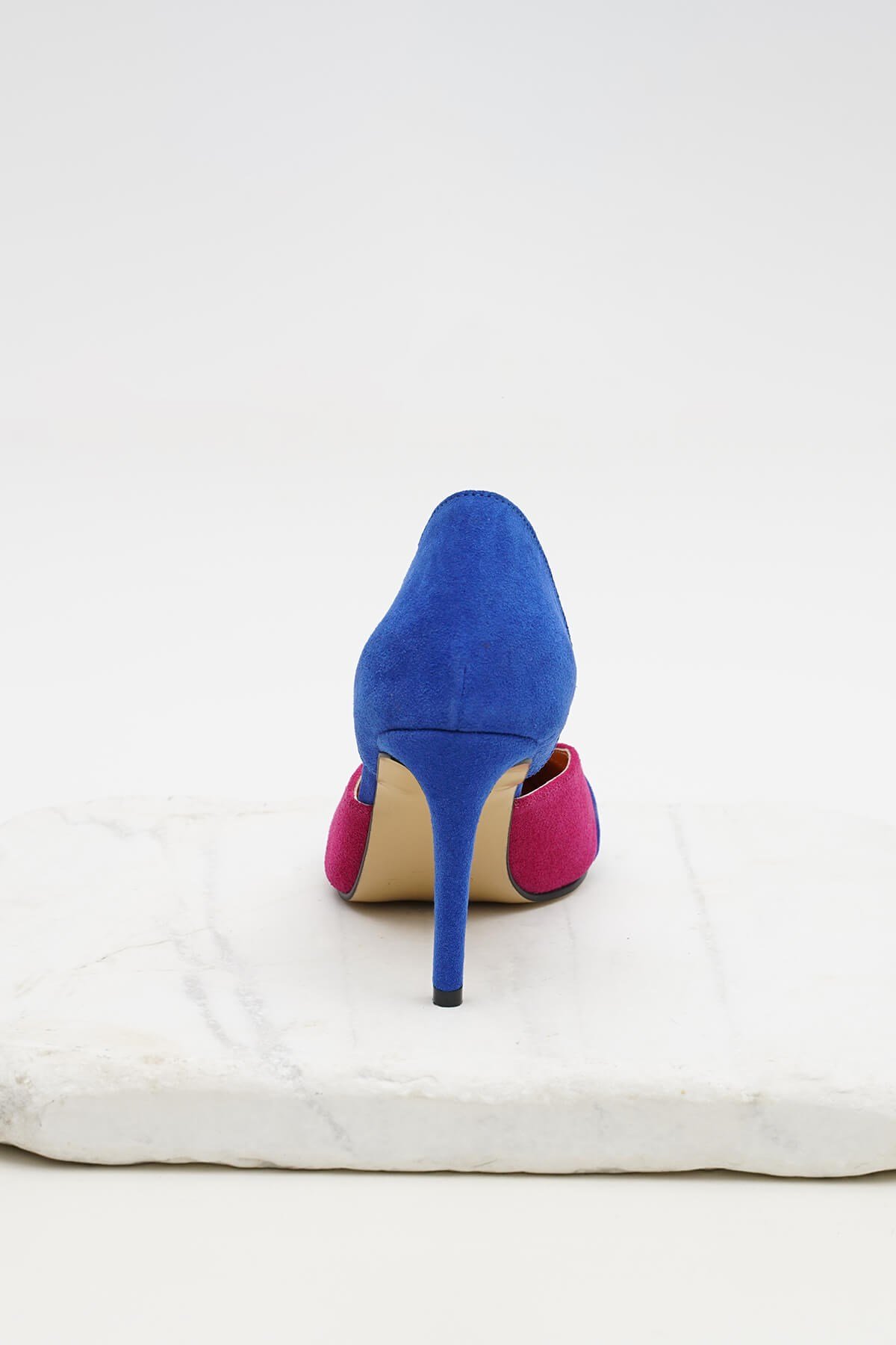 Brien Hakiki Süet Saks Stiletto-Stiletto-Mio Gusto-09198SKS